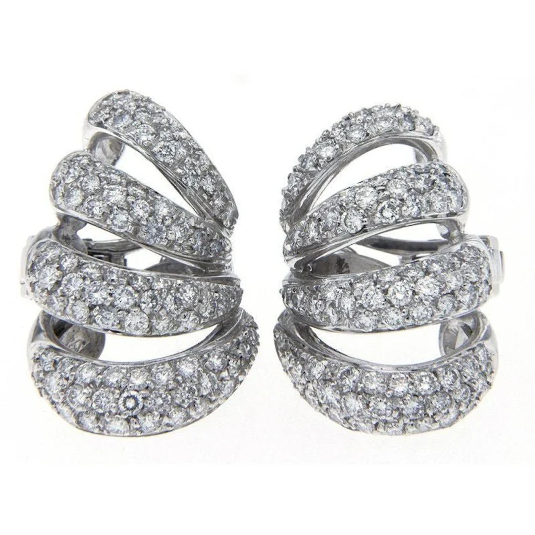 Earrings Clips White gold and Diamonds
