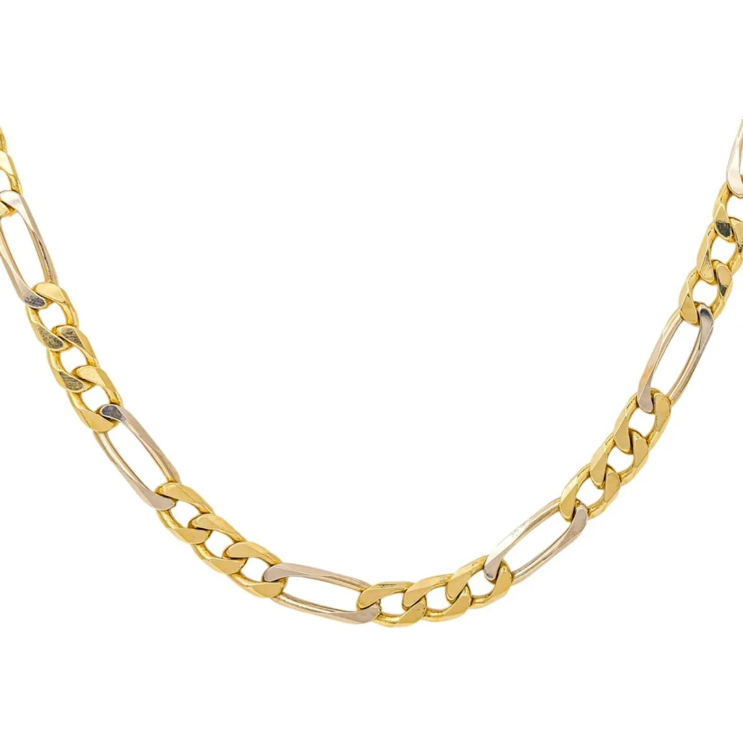 Yellow Gold Figaro Chain Necklace