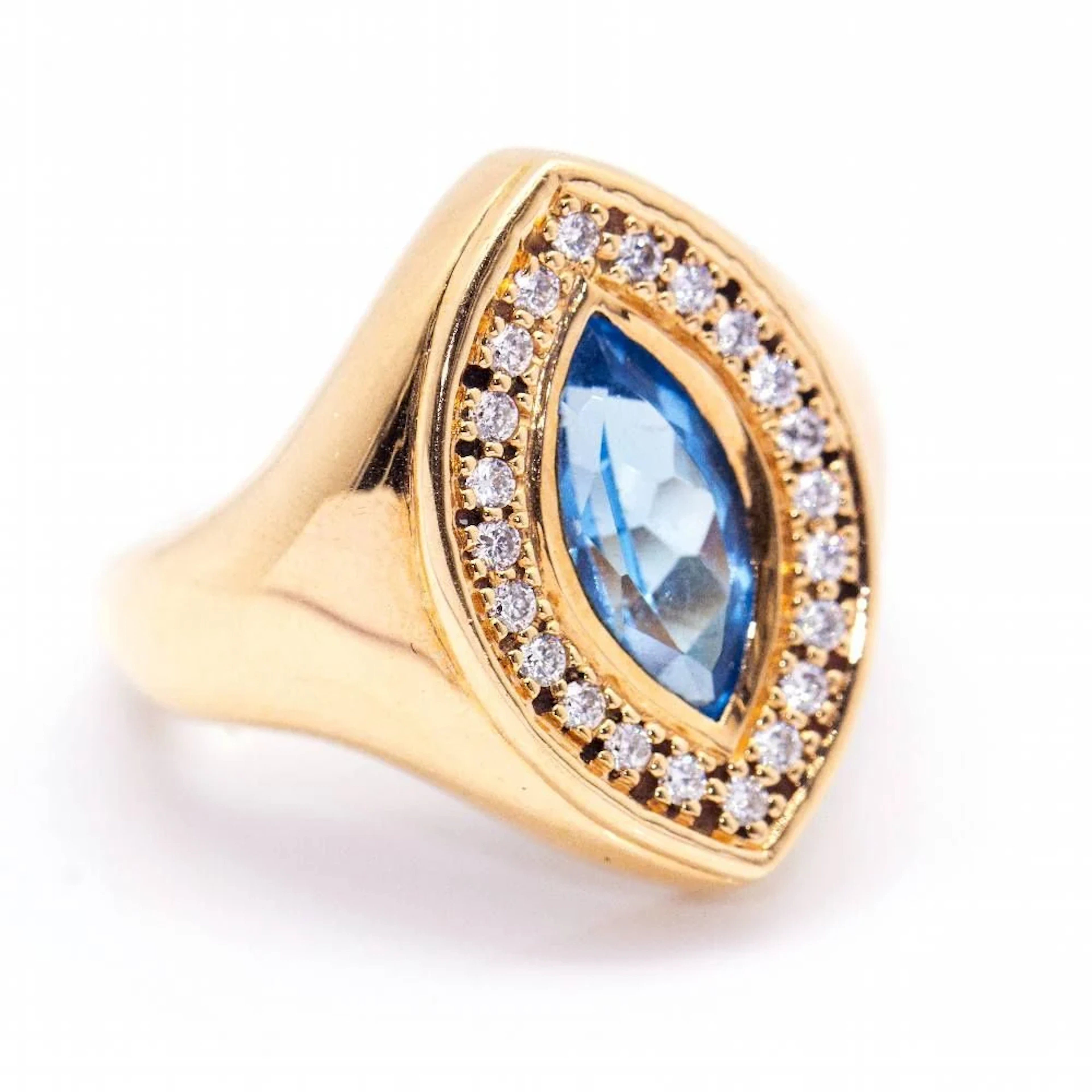 Ring marquise with Topaz and Brilliants