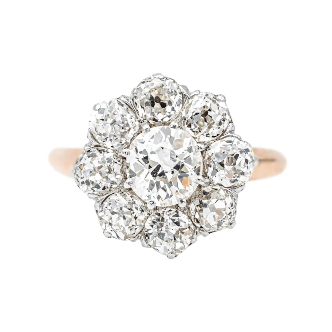 Marguerite Ring in Rose Gold, Platinum, and Diamonds