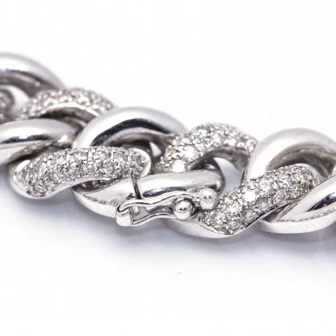 Bracelet Mesh white gold and diamonds
