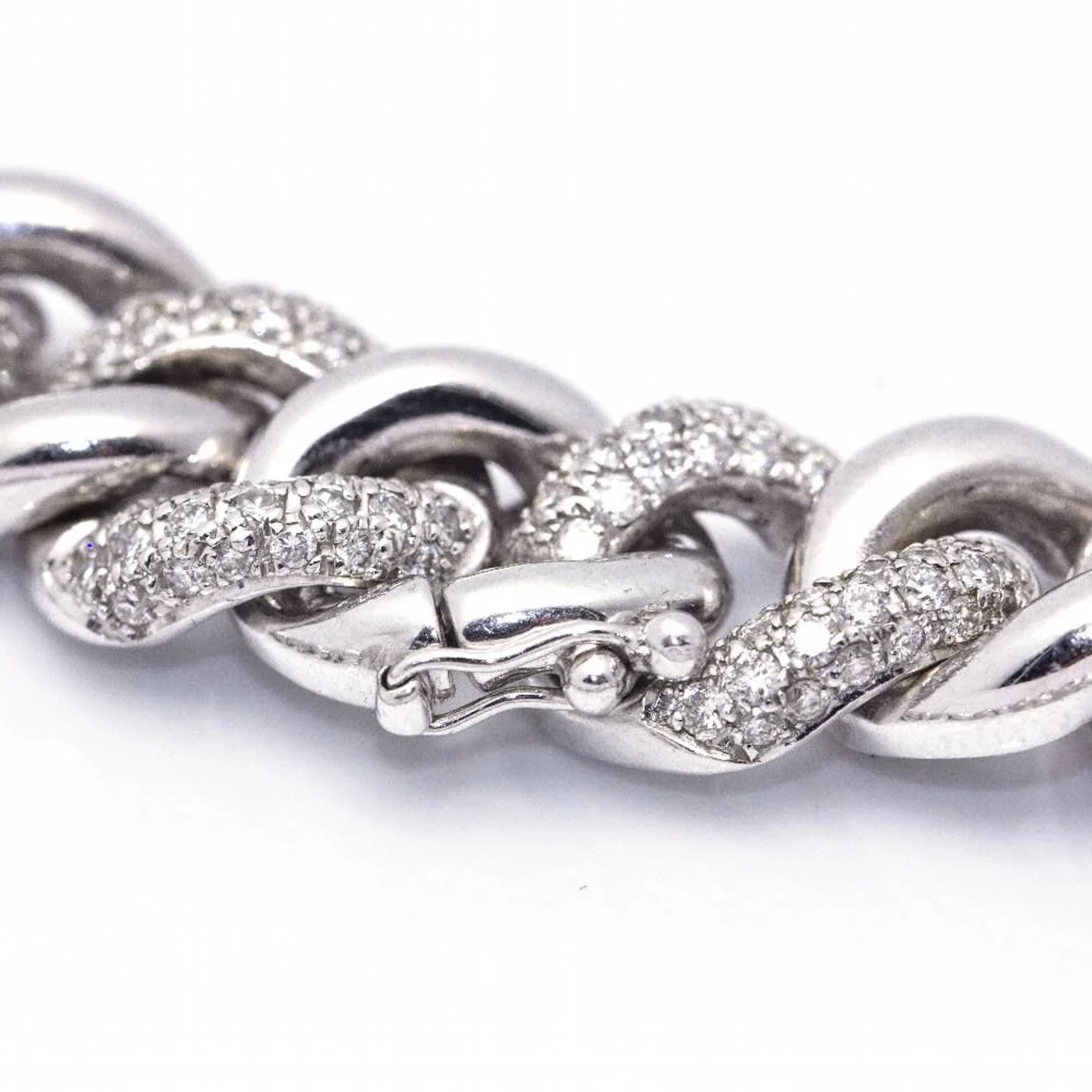 Bracelet Mesh white gold and diamonds