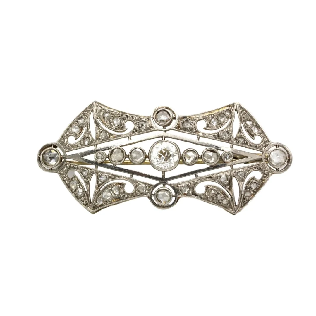 White Gold and Diamond Brooch
