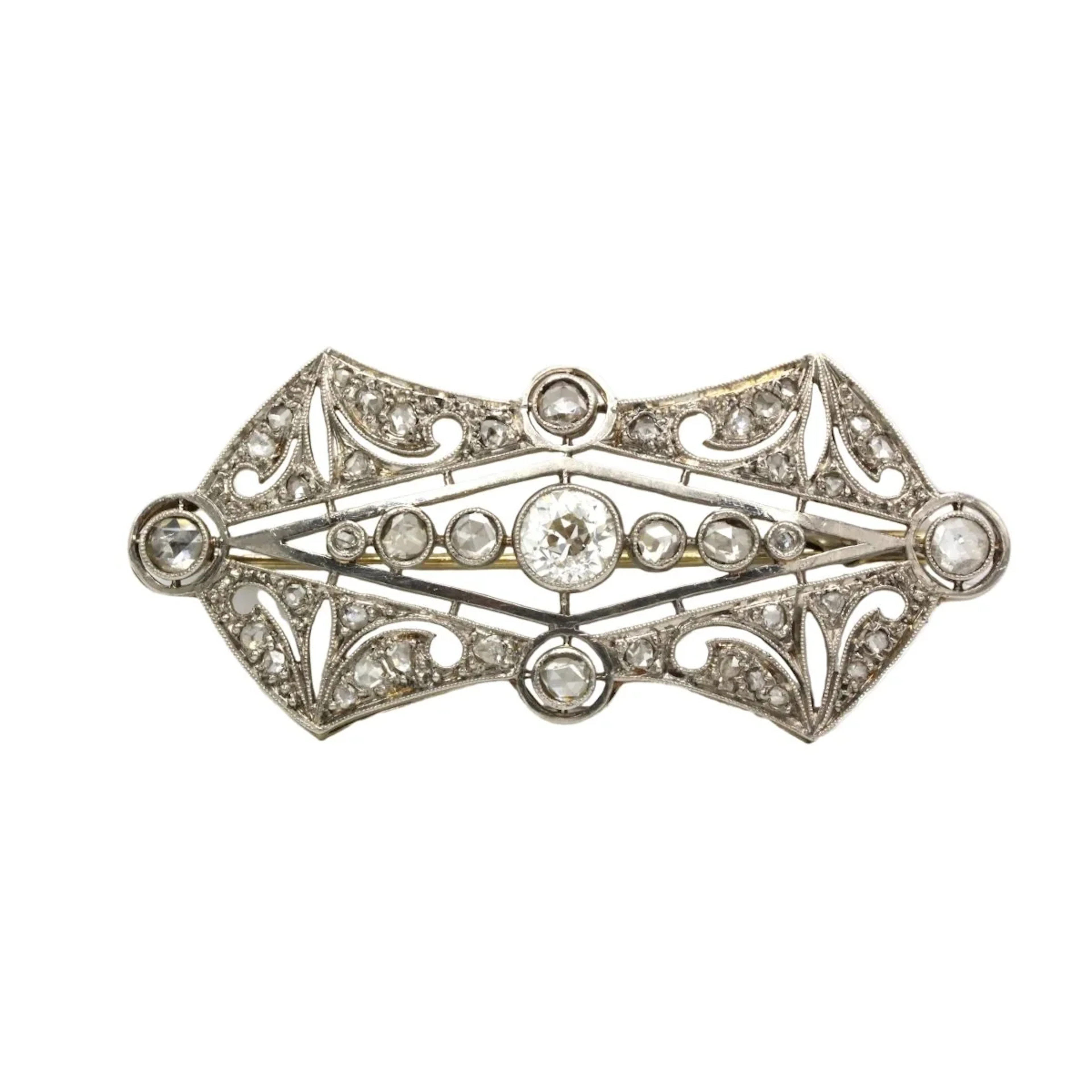 White Gold and Diamond Brooch