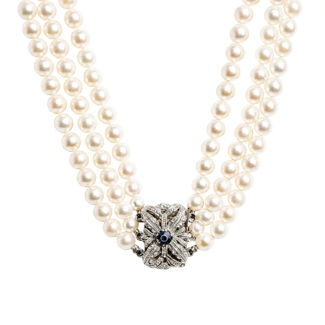 White Gold Pearl Necklace