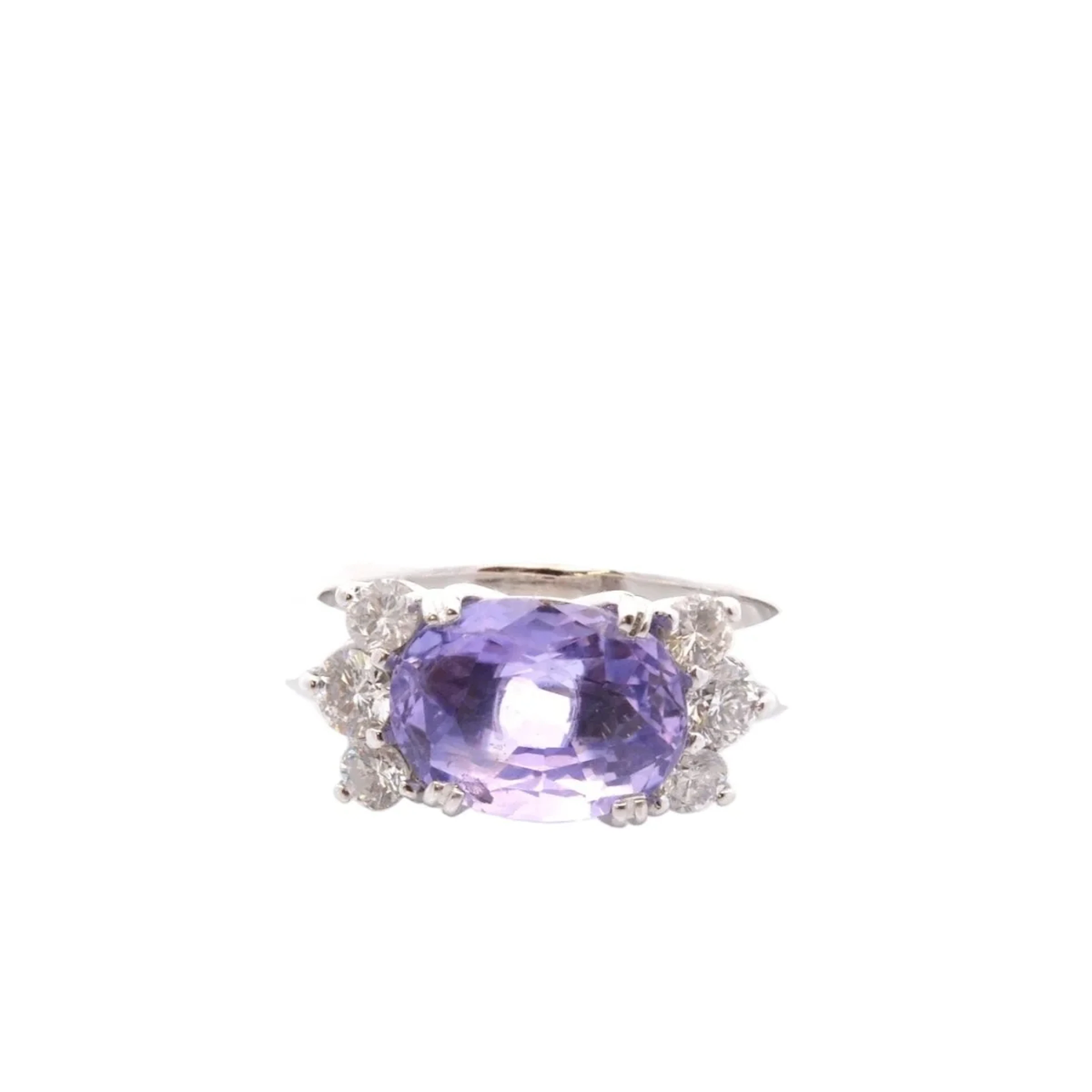 Platinum, sapphire and diamond ring