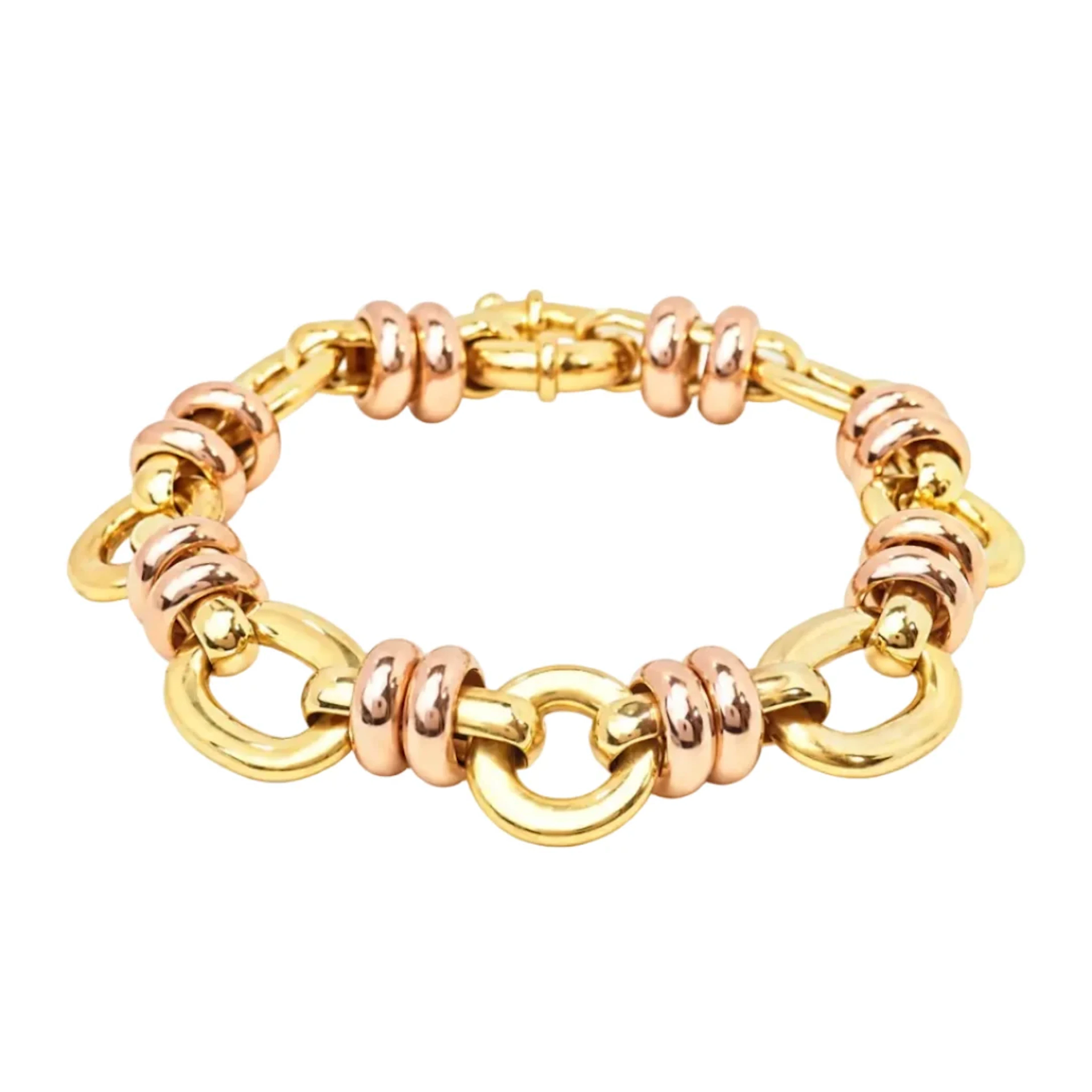 "Dolce Vita" Link Bracelet in Yellow gold and Rose gold
