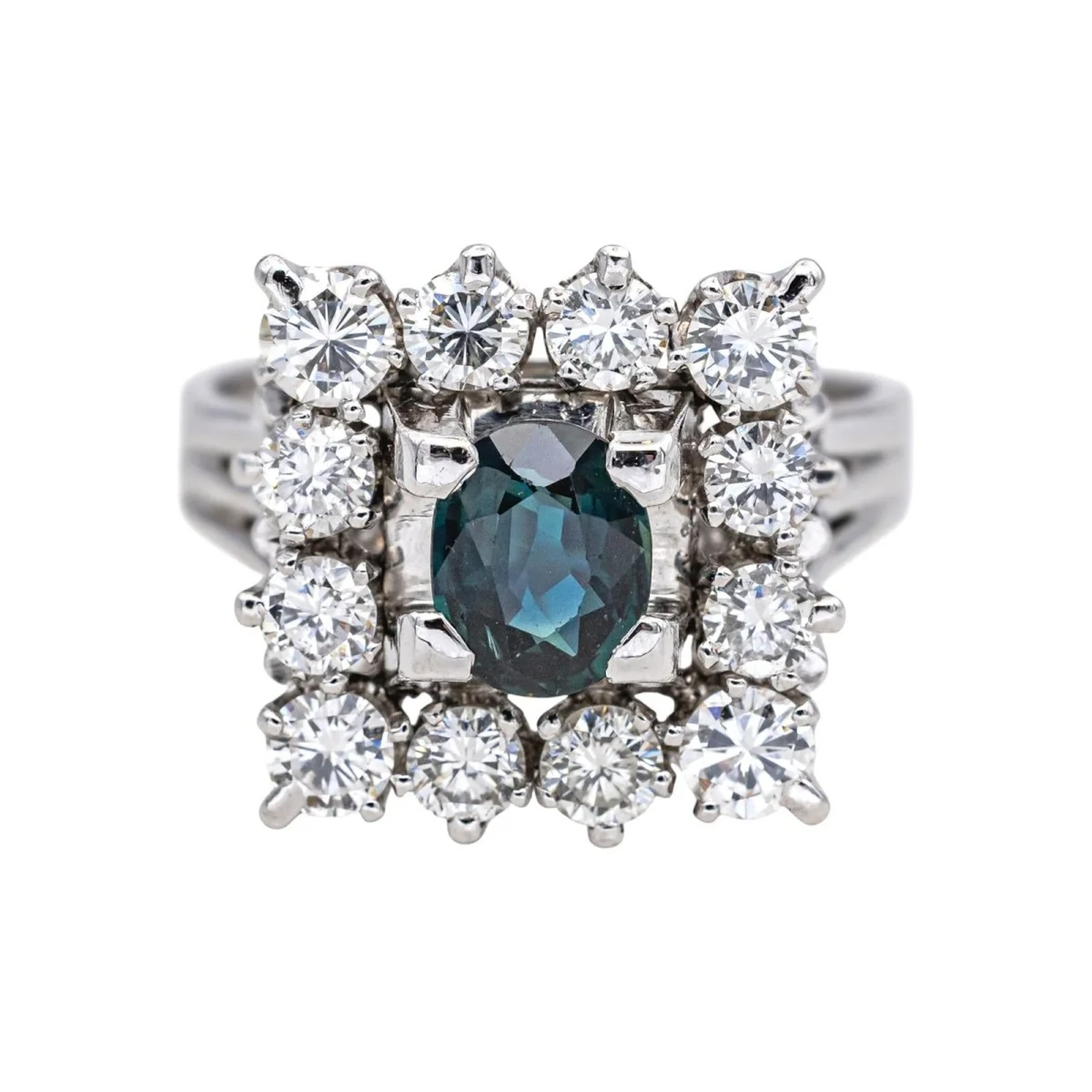 Ring Surroundings in white gold, sapphire and diamonds