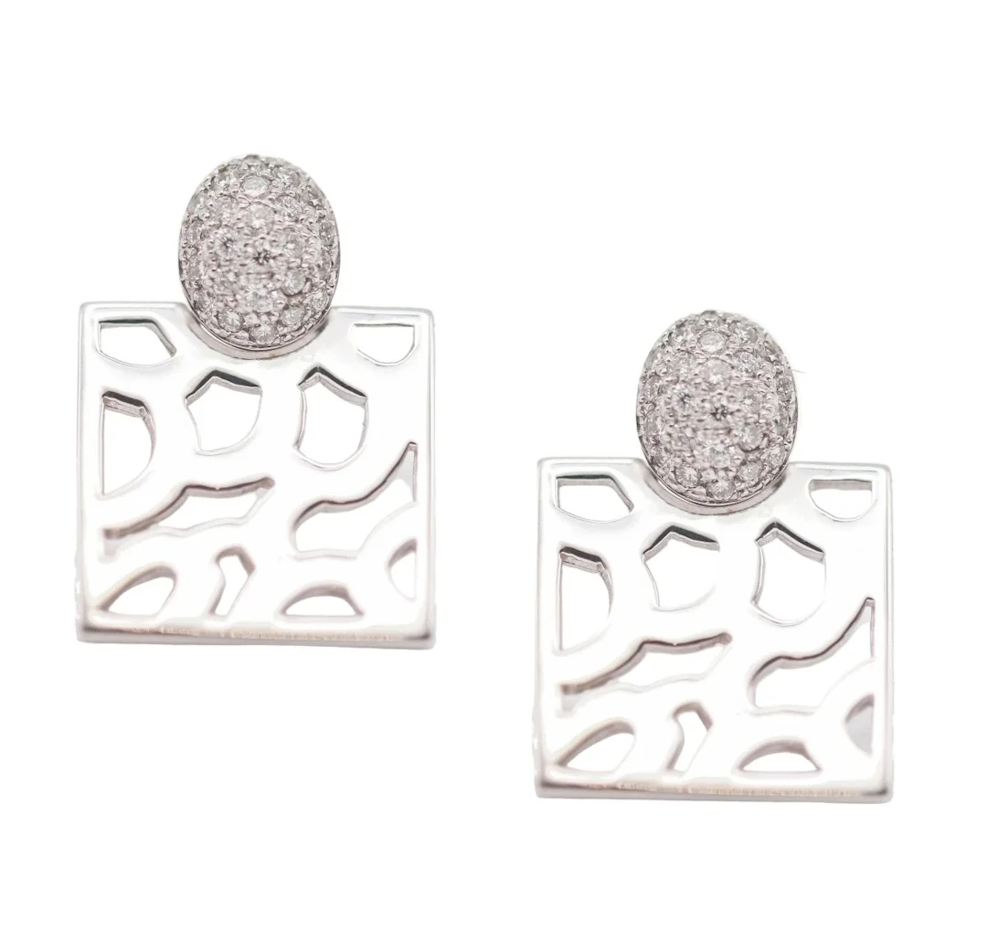 Earrings Nails in white gold and diamonds