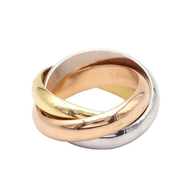 Bague Alliance CARTIER "Trinity" GM en or blanc, or jaune et or rose