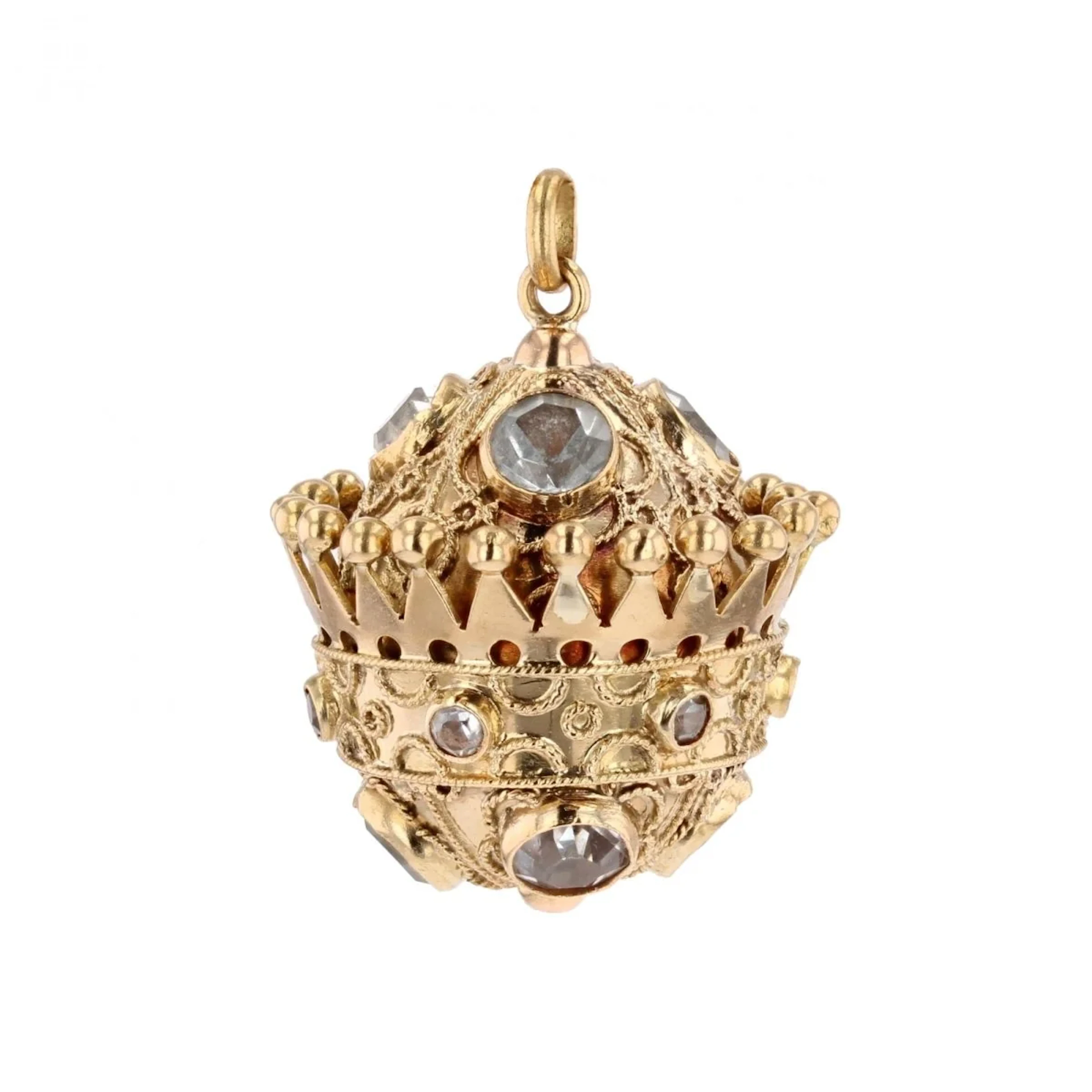 Yellow gold and aquamarine pendant