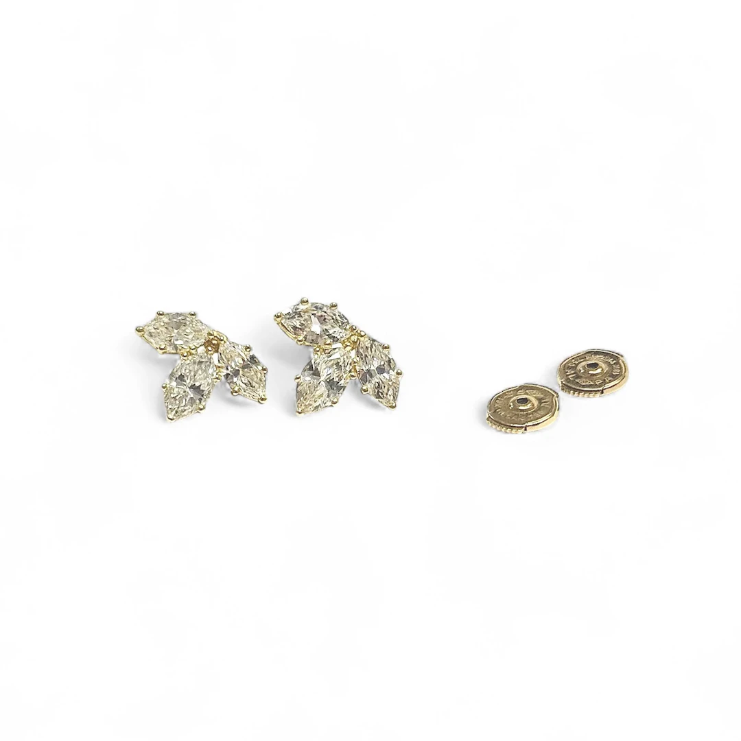 Yellow gold and Diamond Earrings