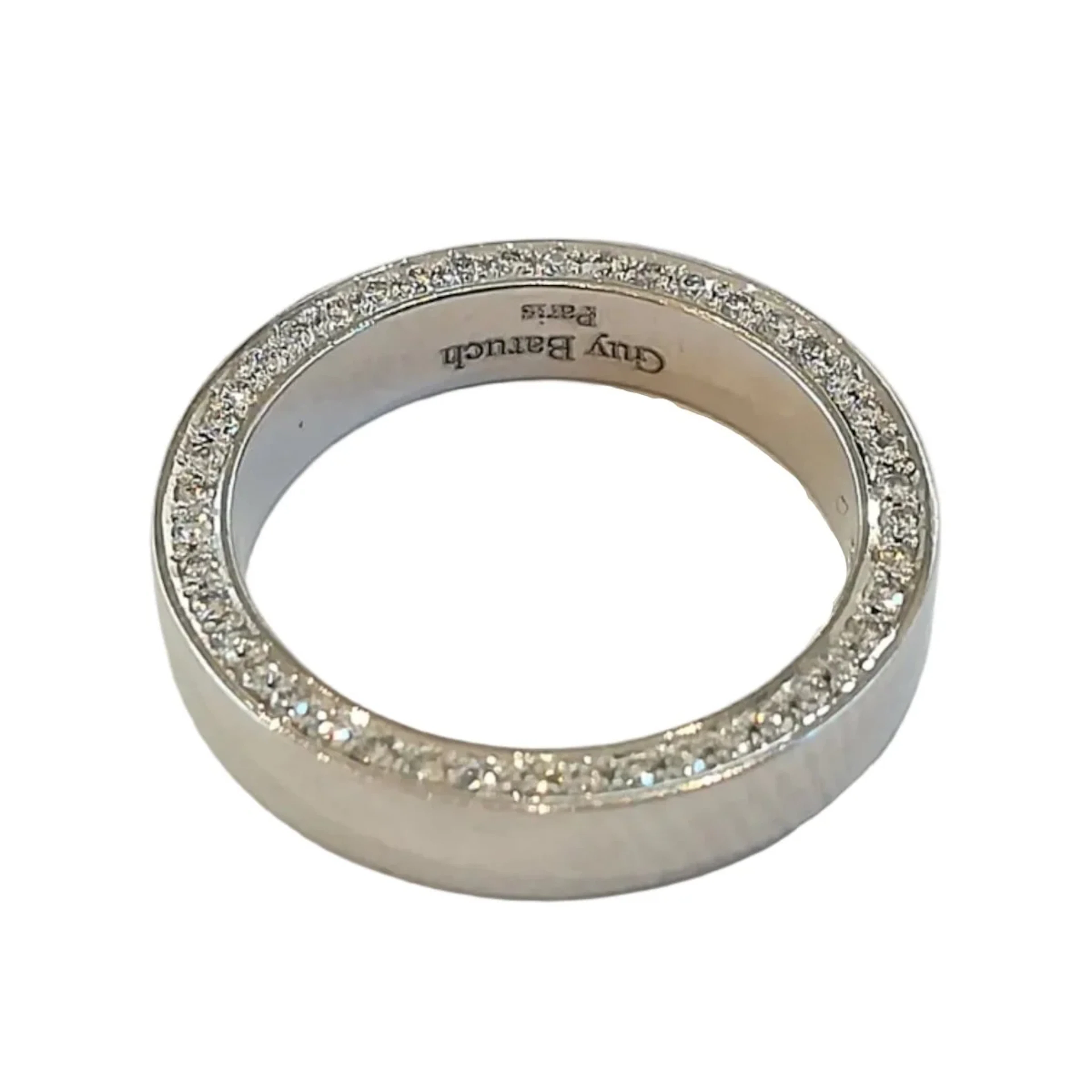 Bague Alliance GUY BARUCH en platine et diamants