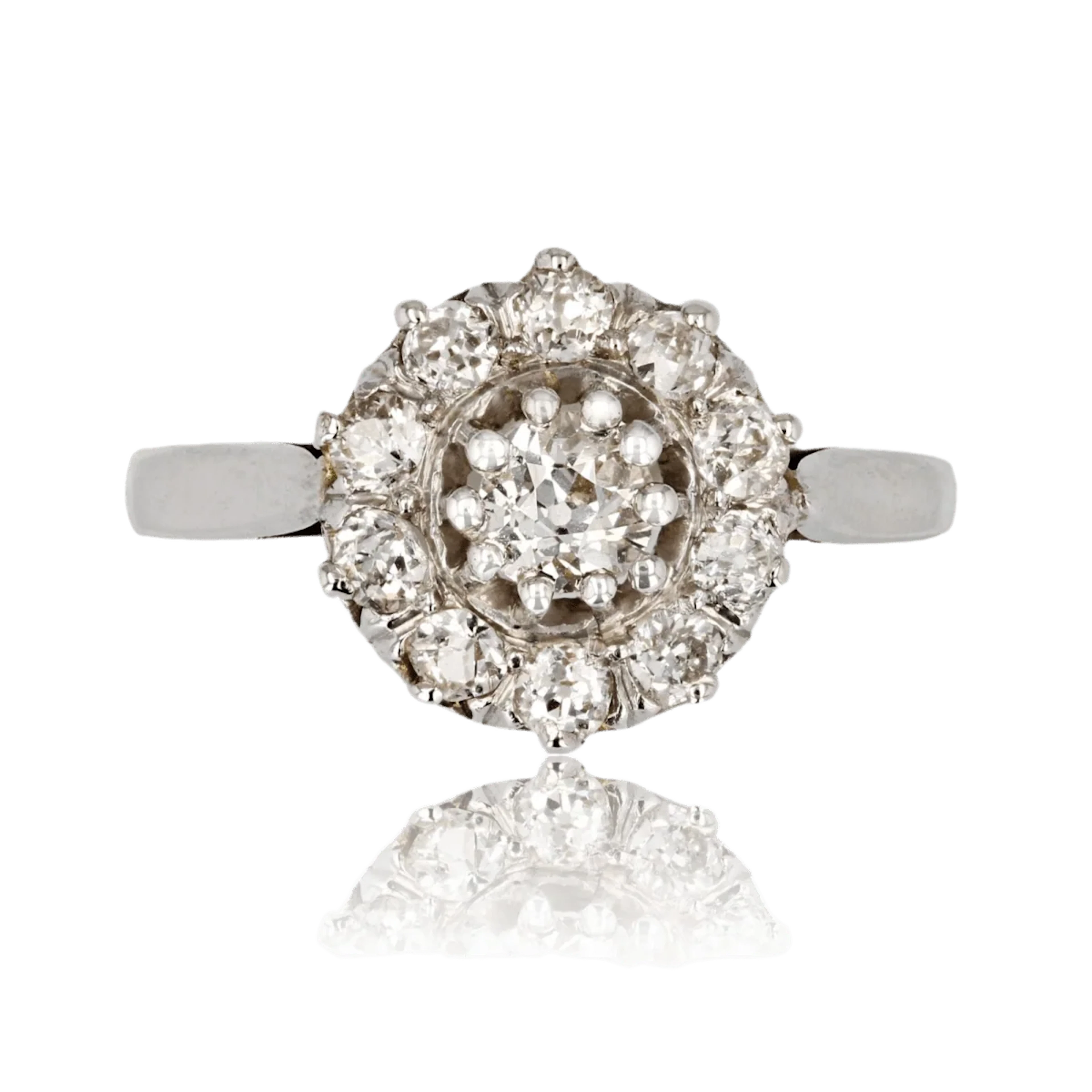 Marguerite ring in white gold and diamonds