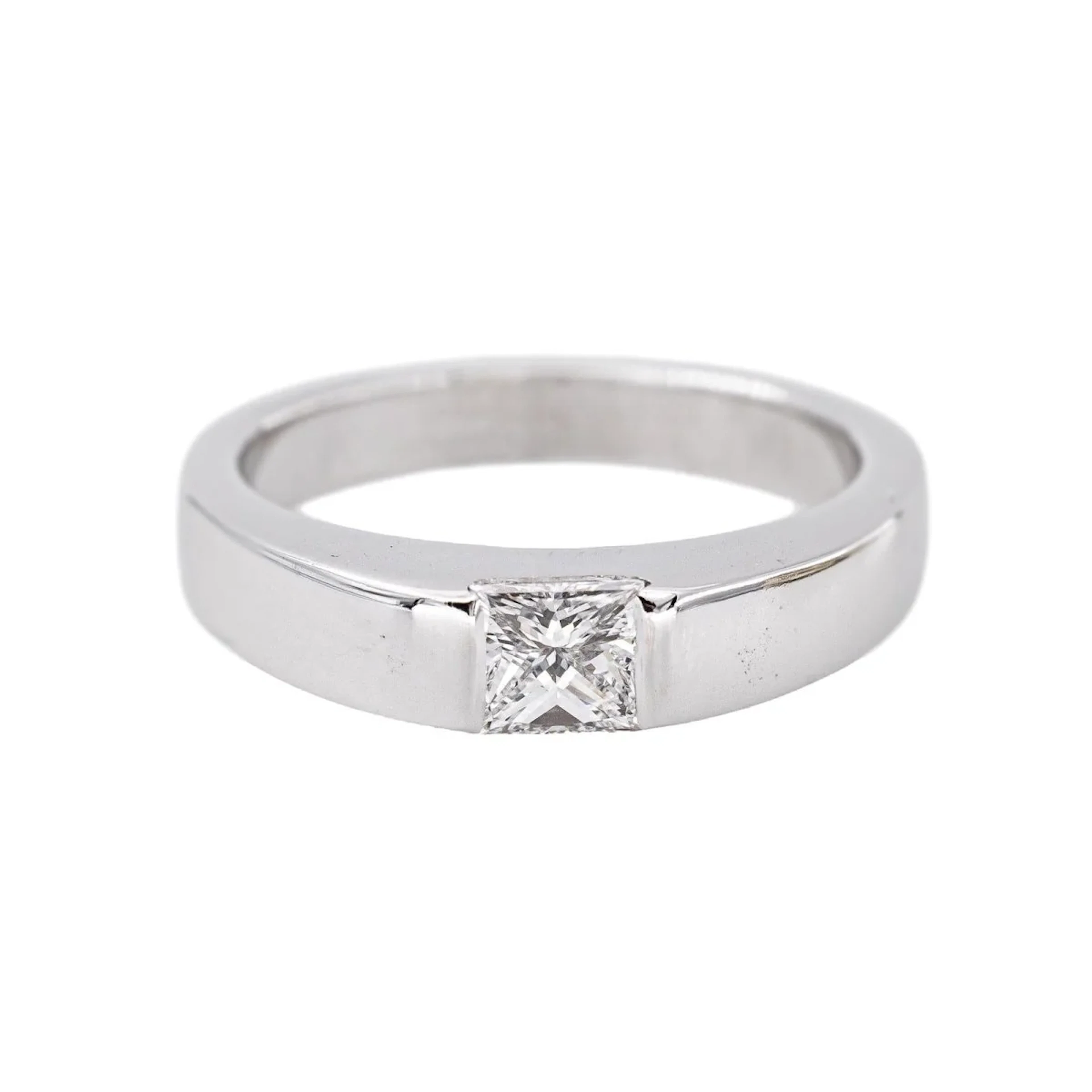 Cartier Tank Ring in White gold with Diamonds