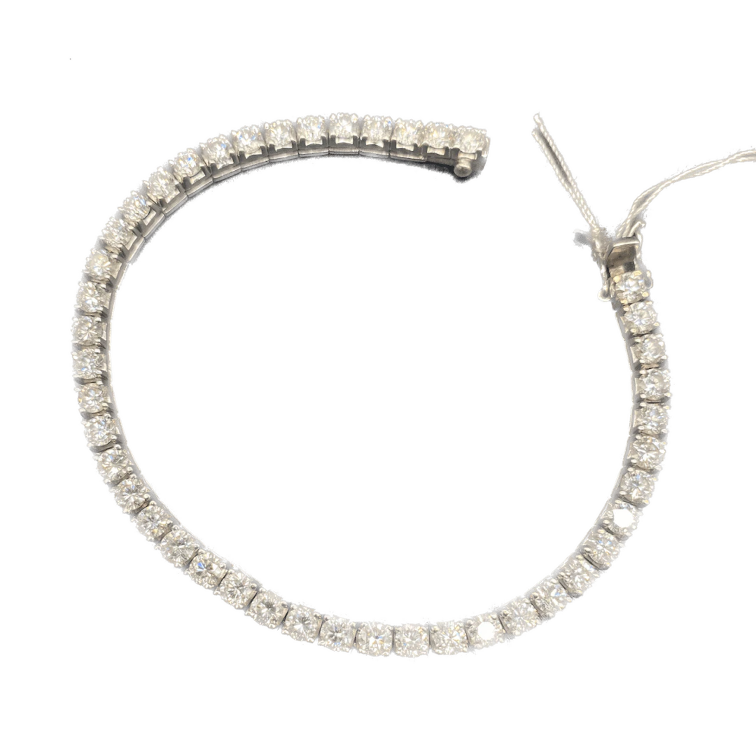 "Ligne" Bracelet in White Gold and Diamonds