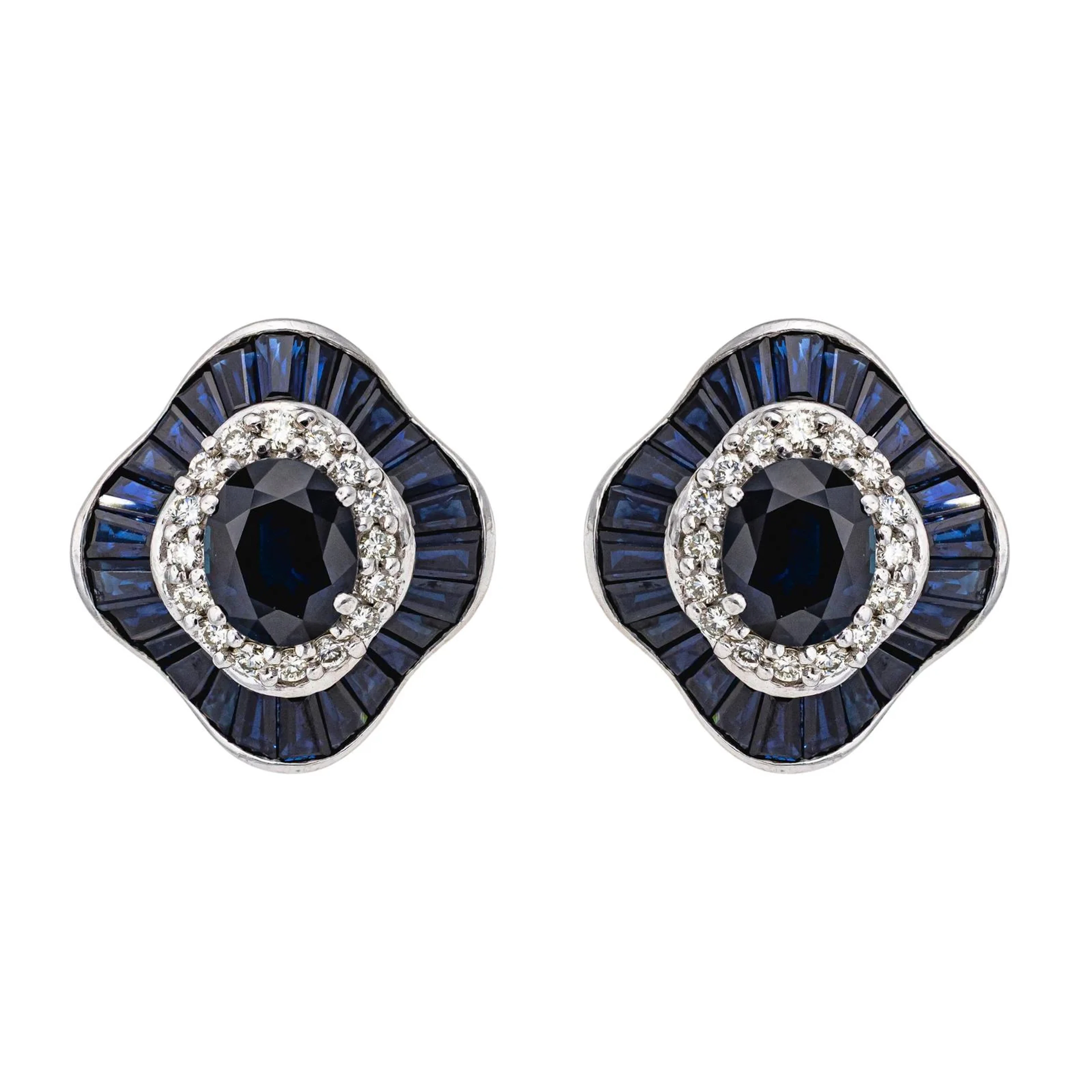 Gold White gold Sapphire Earrings