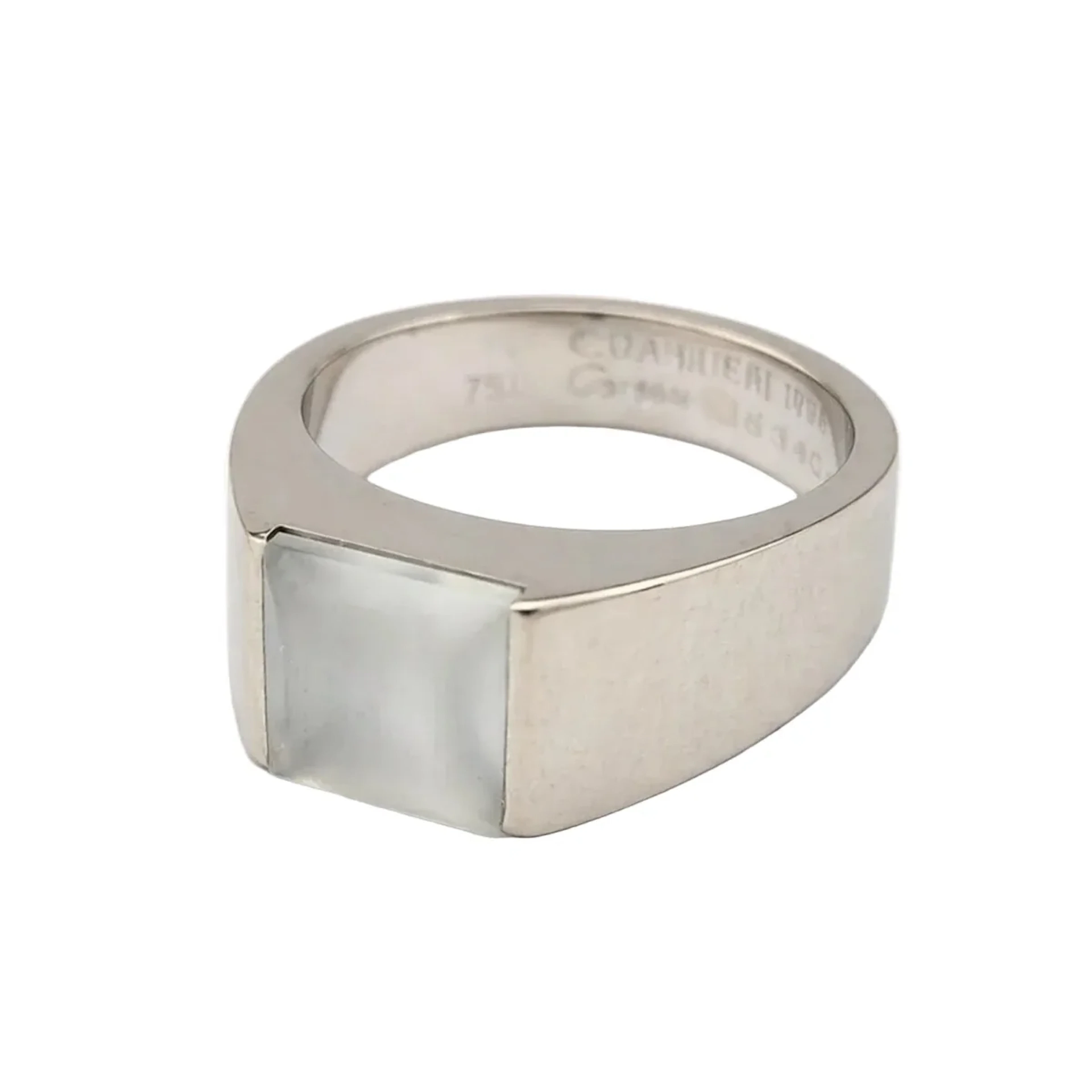 CARTIER Tank Ring in white gold with moonstone