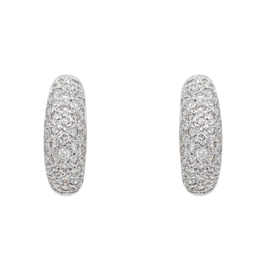Creole earrings in white gold and diamonds