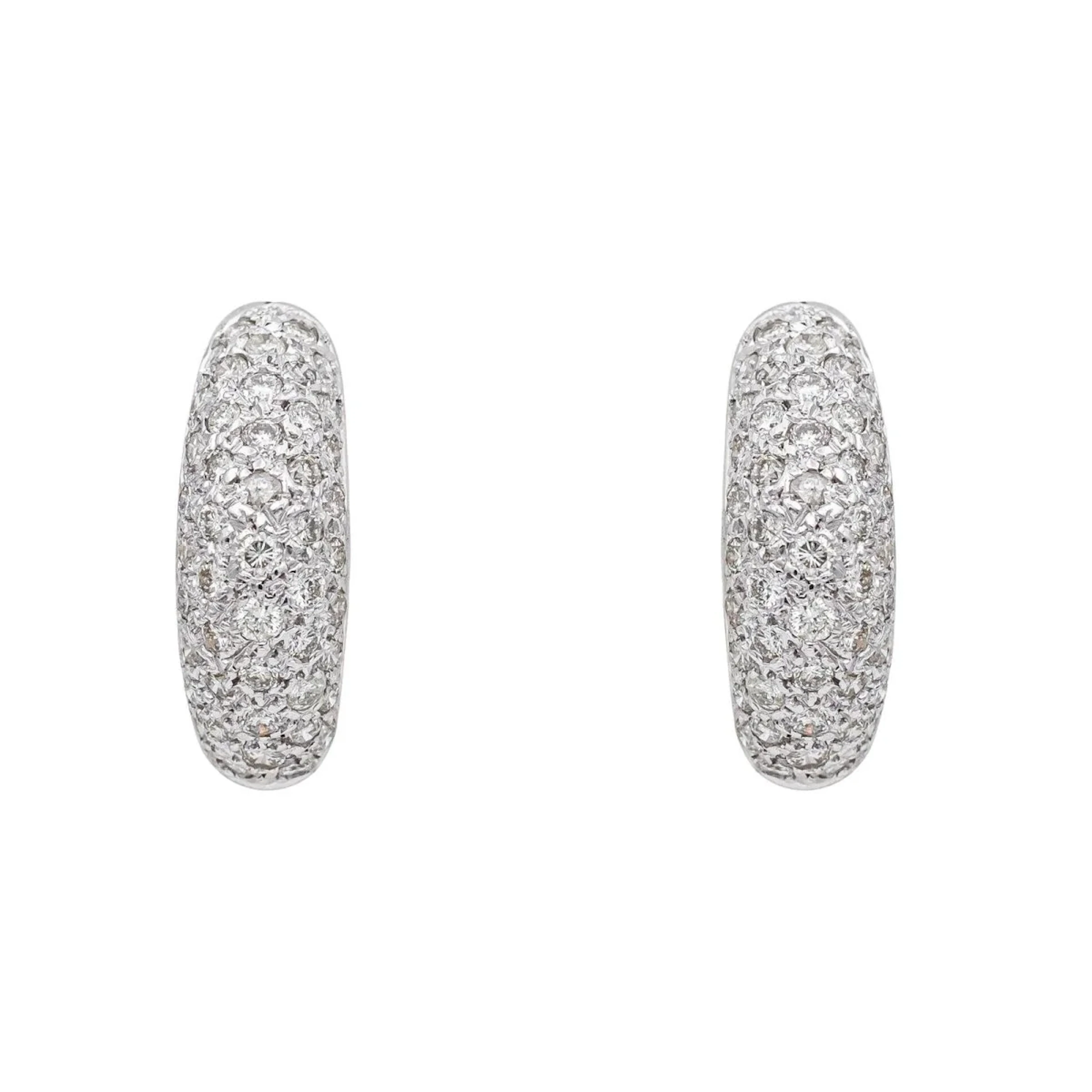 Creole earrings in white gold and diamonds