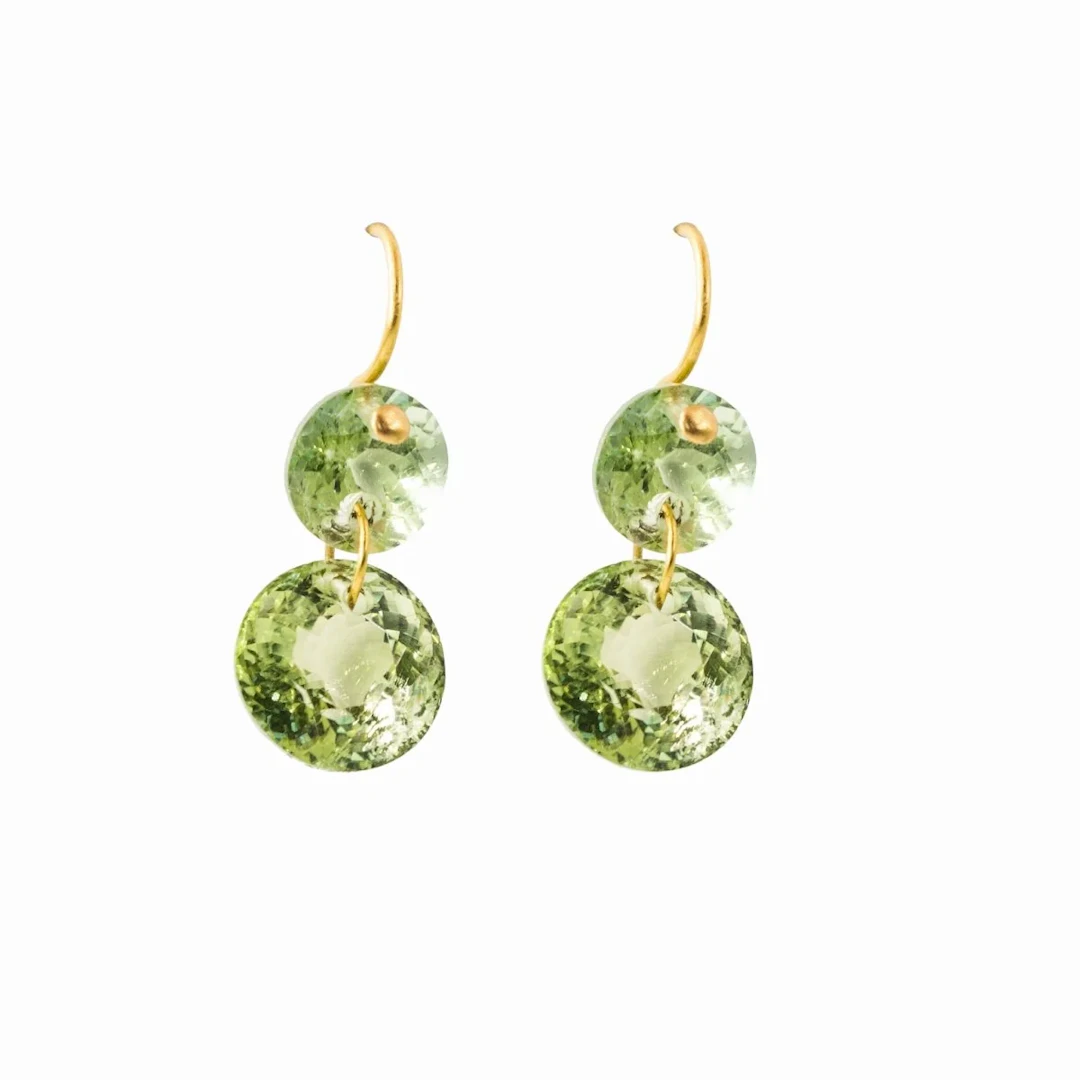 MARIE-HÉLÈNE DE TAILLAC "Gem Incandescence" Dangle Earrings in yellow