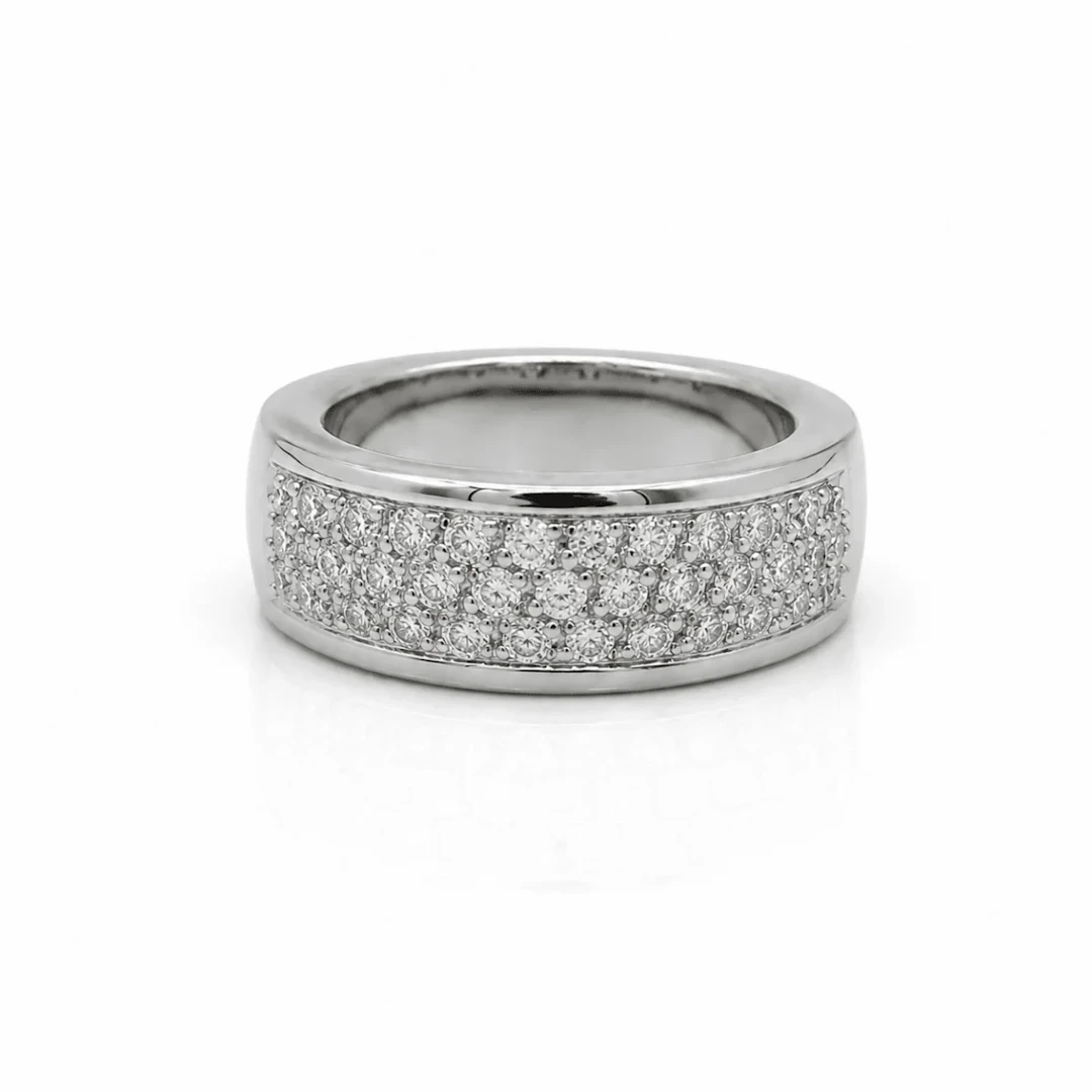 White Gold and Diamond Bangle Ring