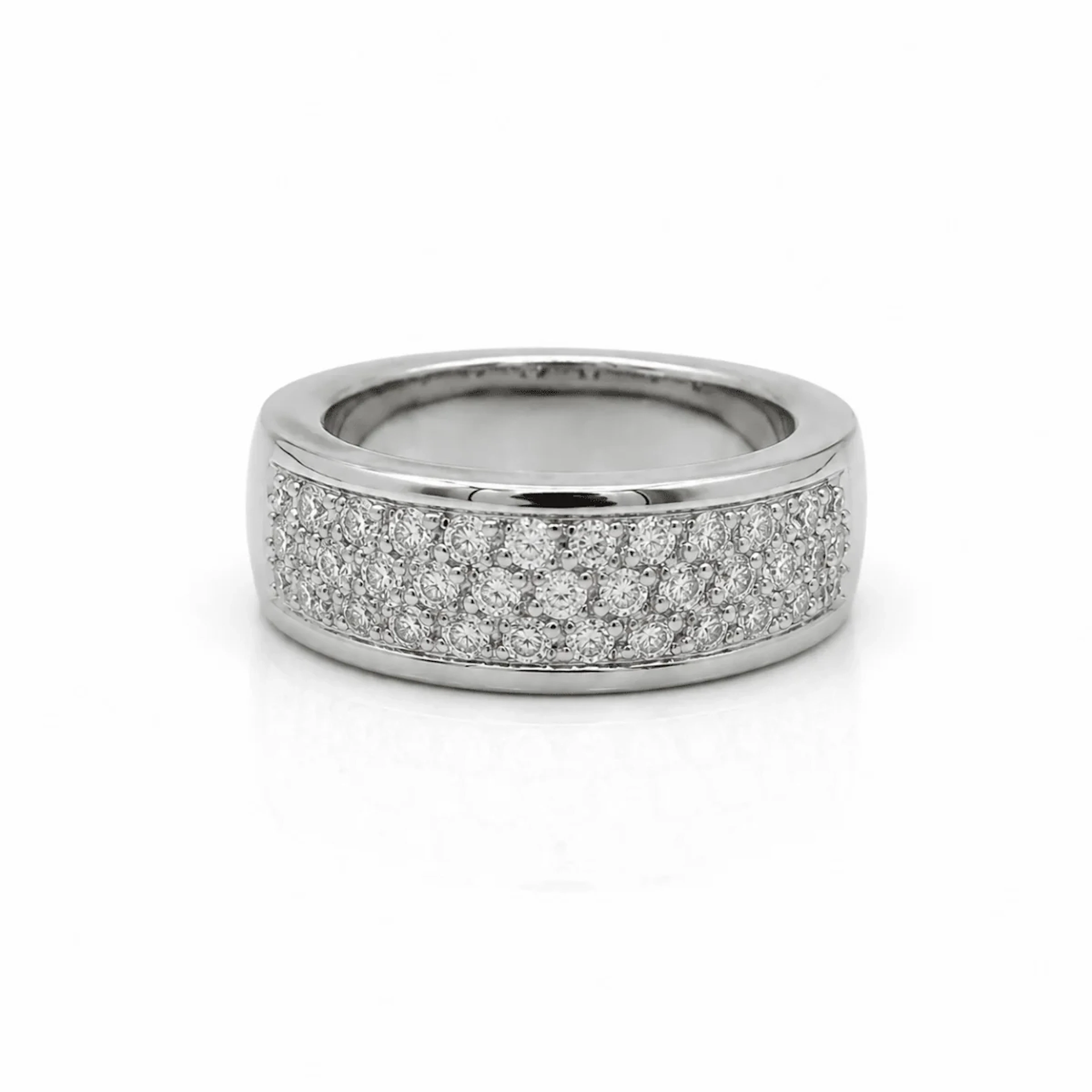 White Gold and Diamond Bangle Ring