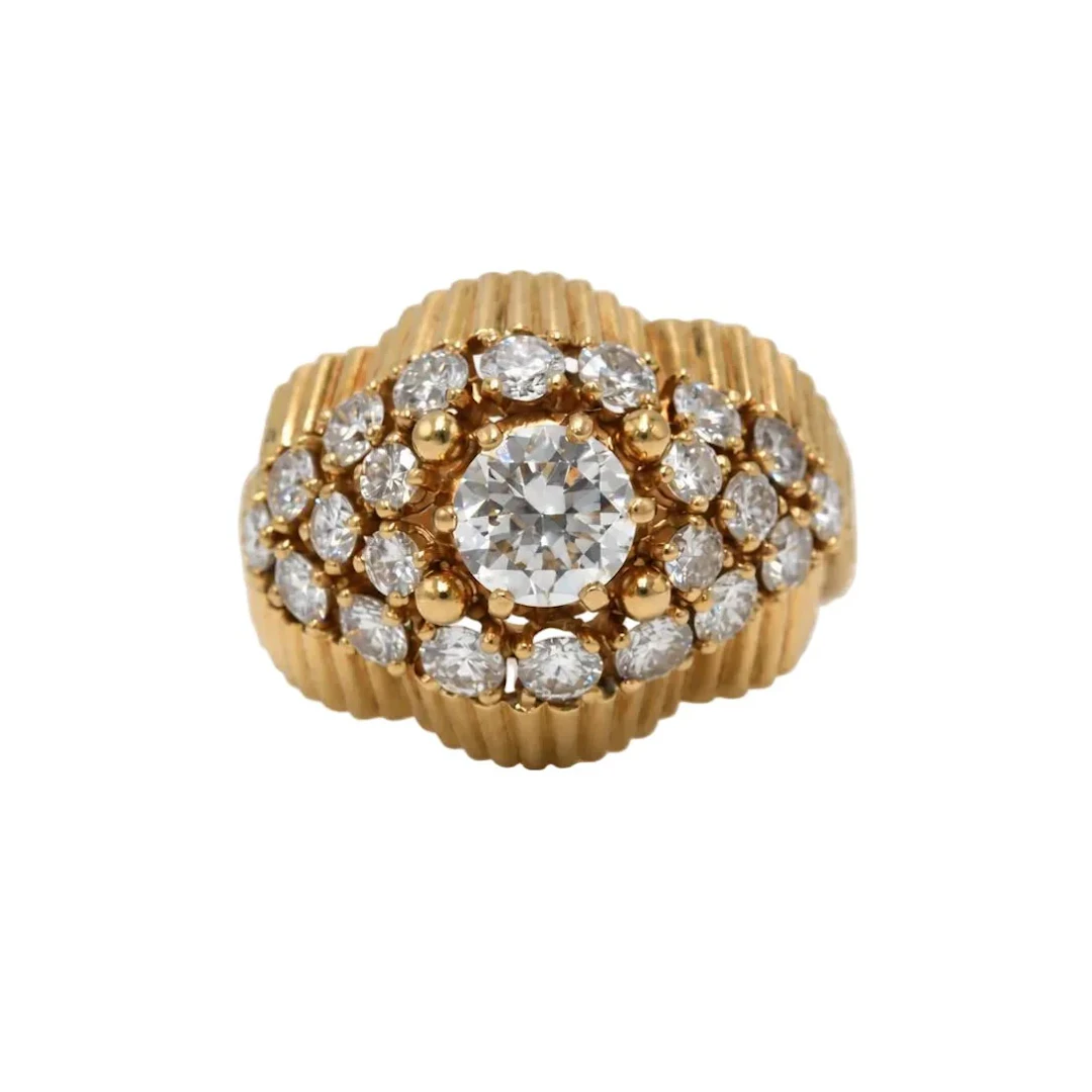 Yellow Gold and Diamond Dome Ring