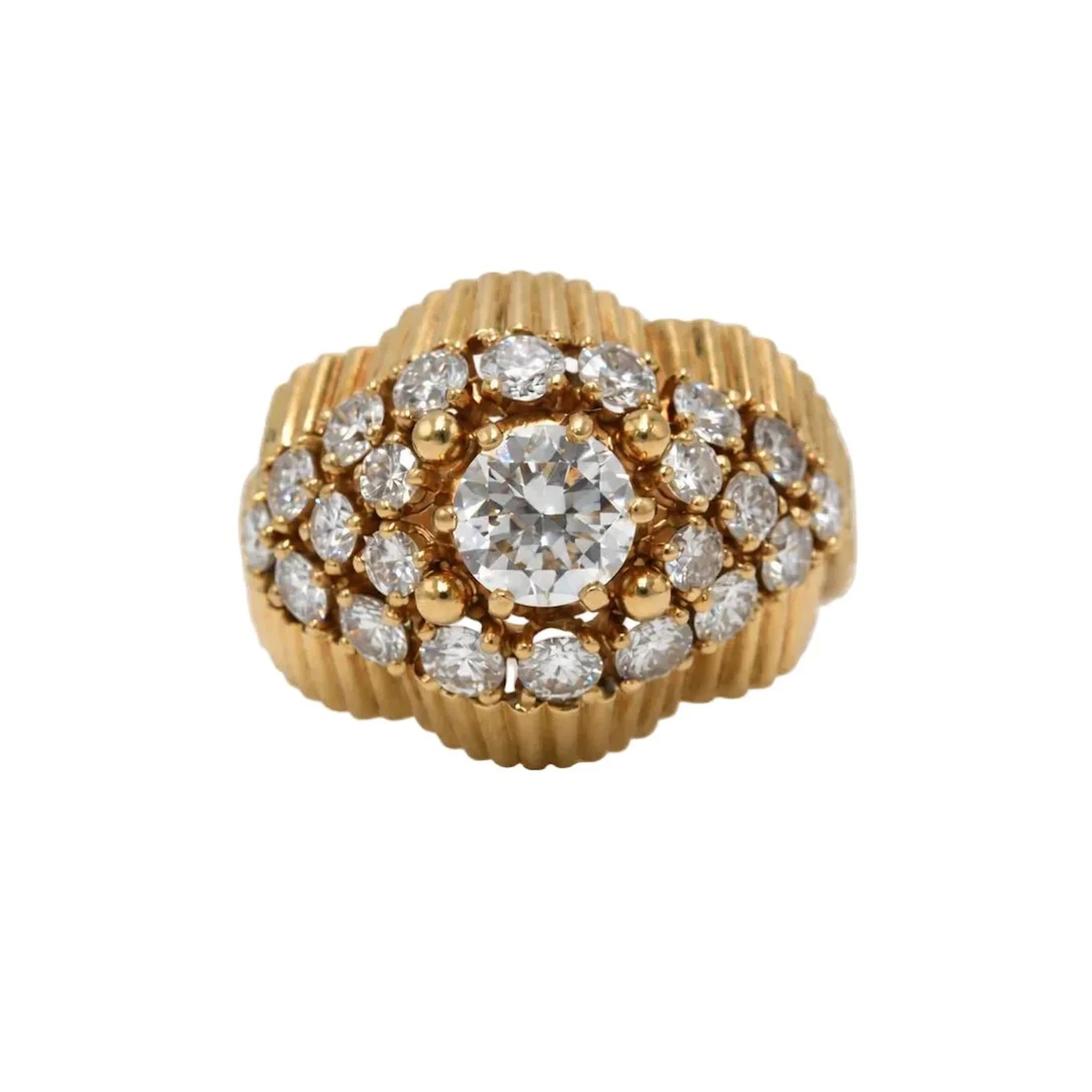 Yellow Gold and Diamond Dome Ring
