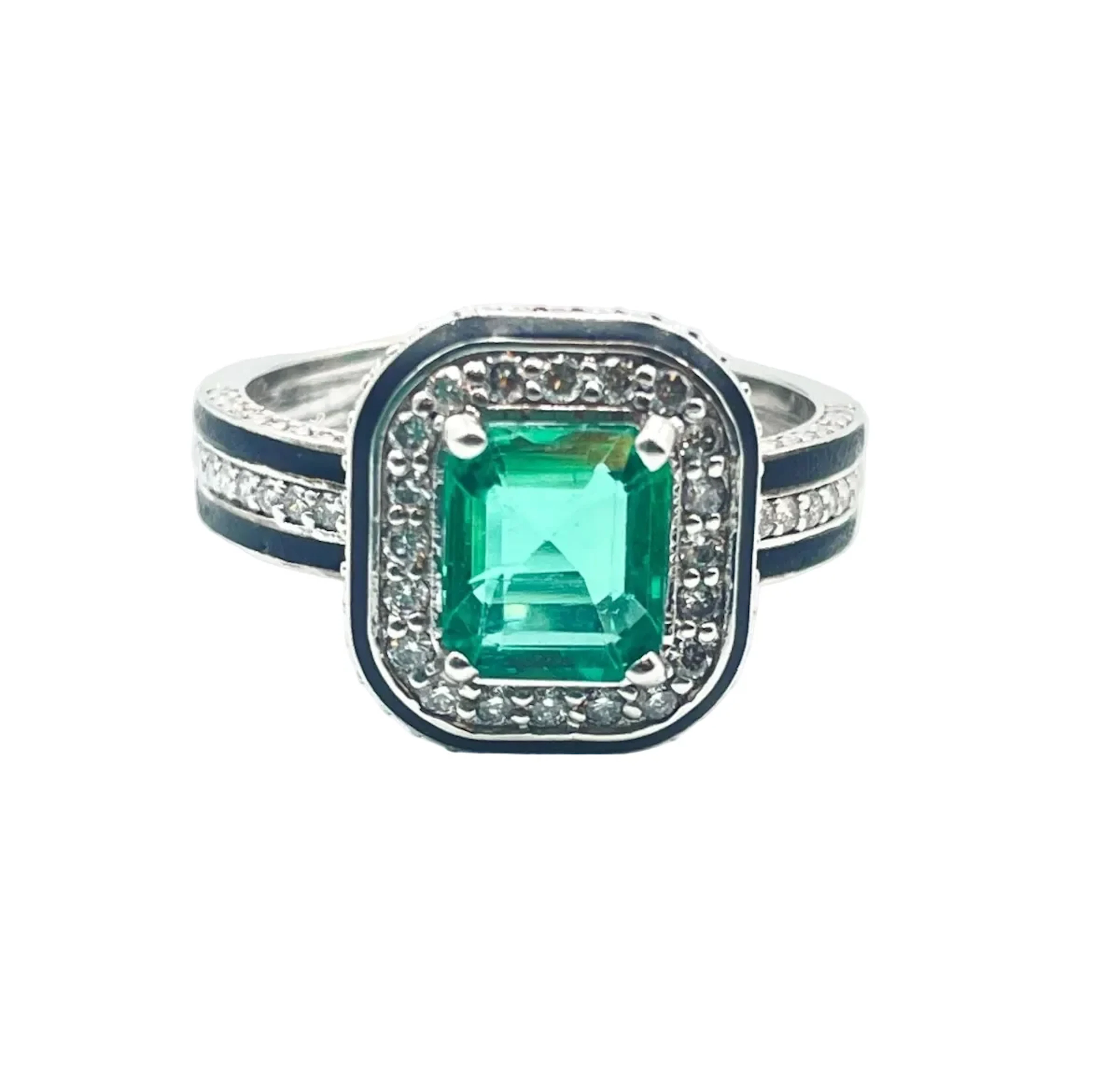 Art Deco Emerald and Diamond Ring