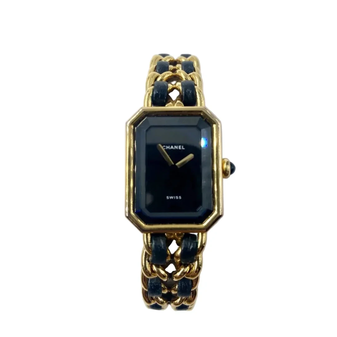 CHANEL "Première" Watch in Plated Metal and Leather