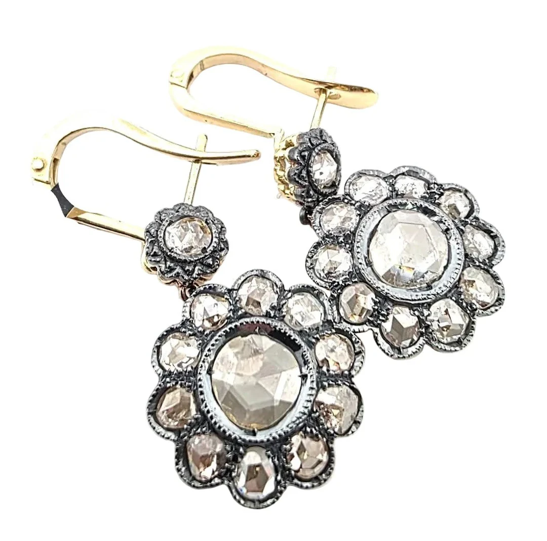 Yellow Gold and Diamond Earrings