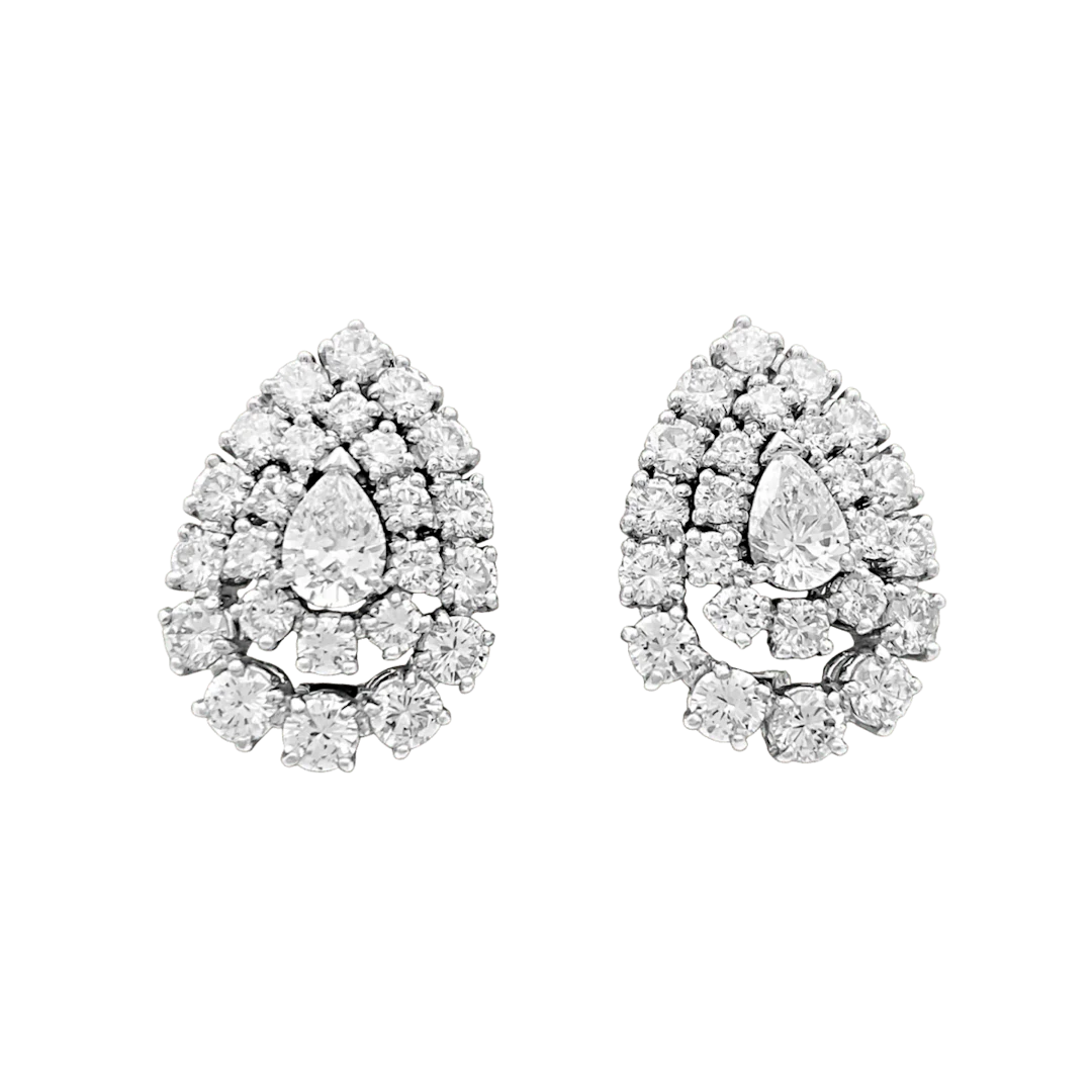 BOUCHERON Clip-On Earrings in white gold, Platinum, and Diamonds