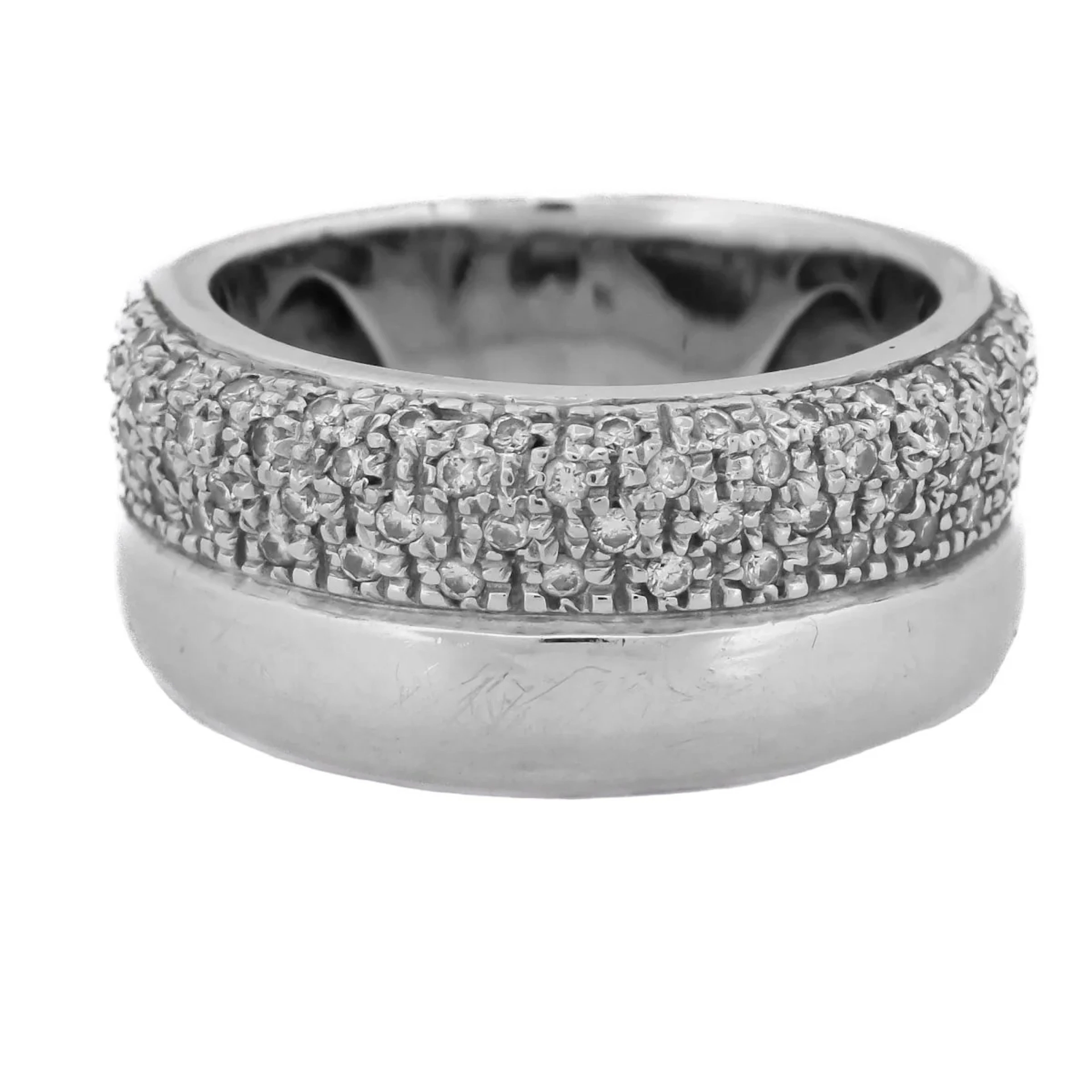Bague Bandeau en or blanc et diamants