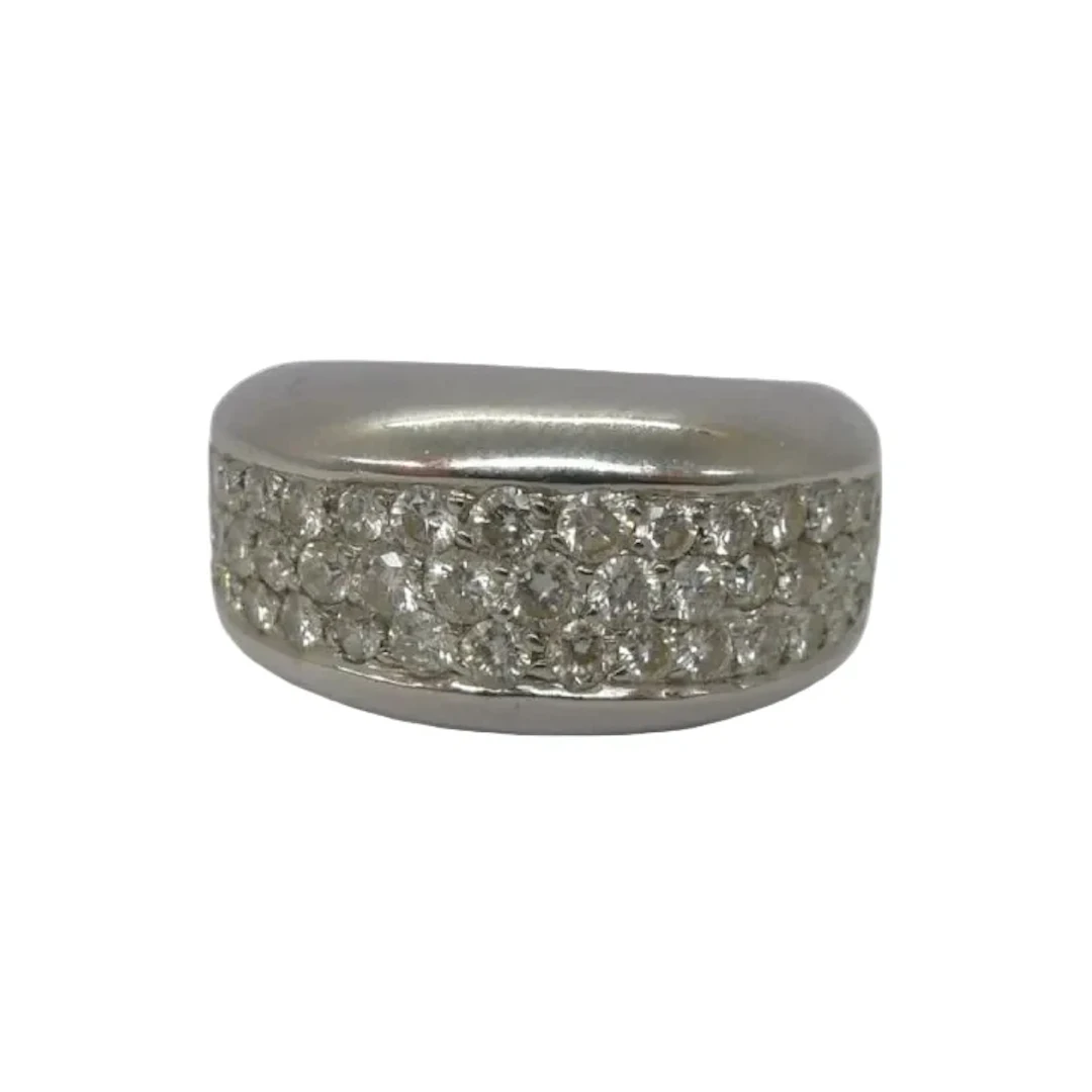Bandeau ring in white gold and diamonds