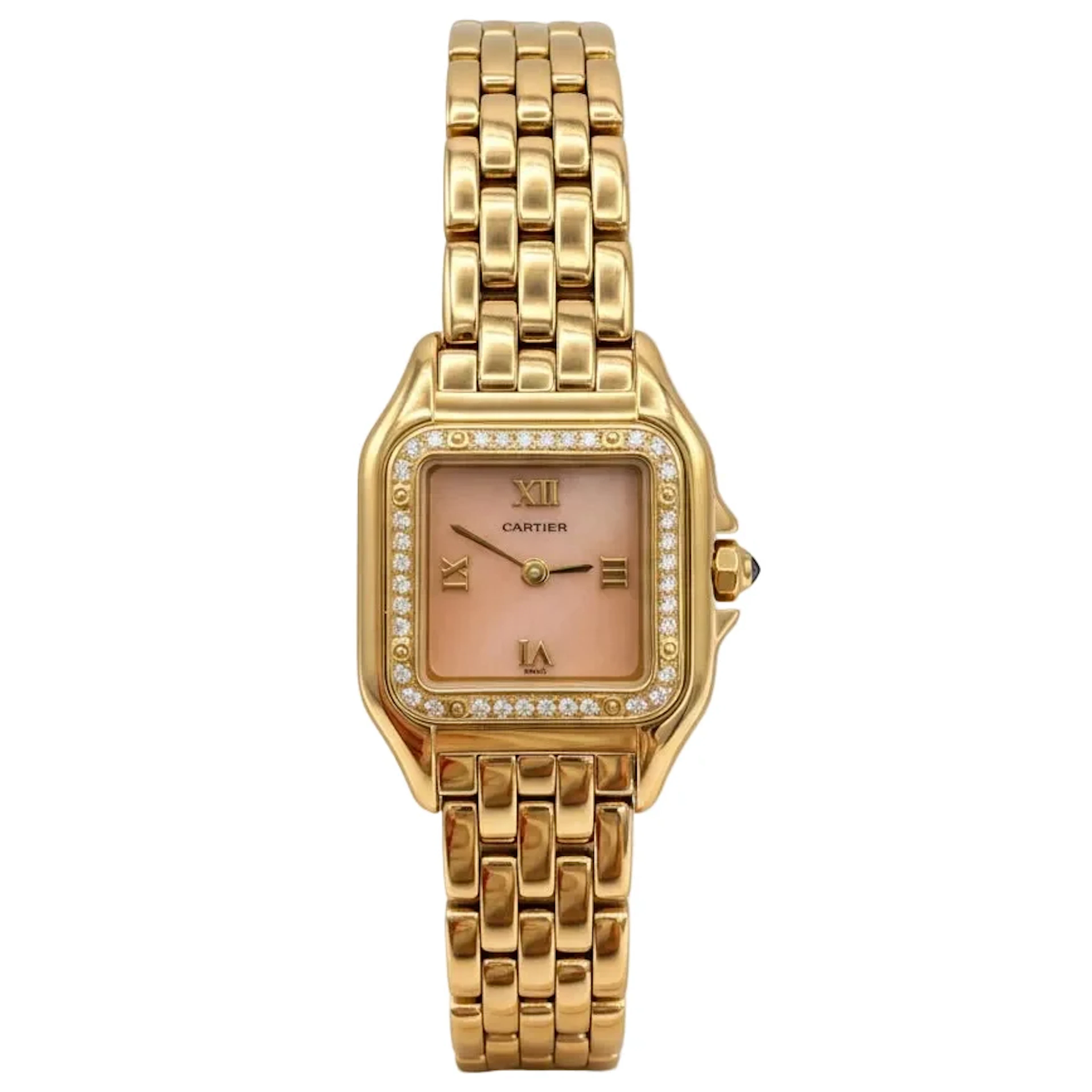 Cartier - Watch Panther - Chalcedony - Yellow gold and diamonds