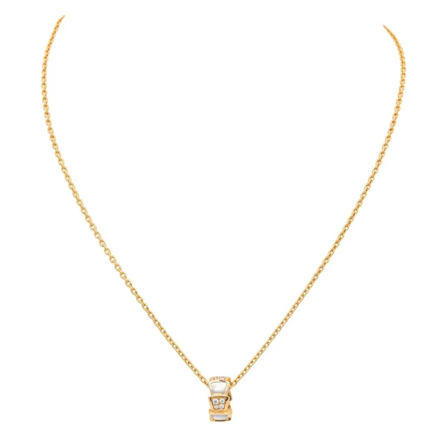 Collier BULGARI "Vipère" en or rose, nacre et diamants