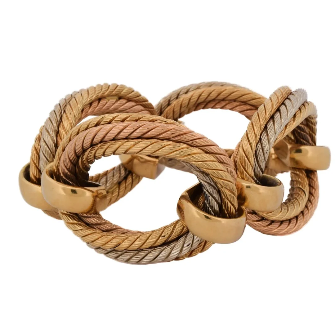 CARLO WEINGRILL Link Bracelet in White gold, Yellow gold, and Rose gold