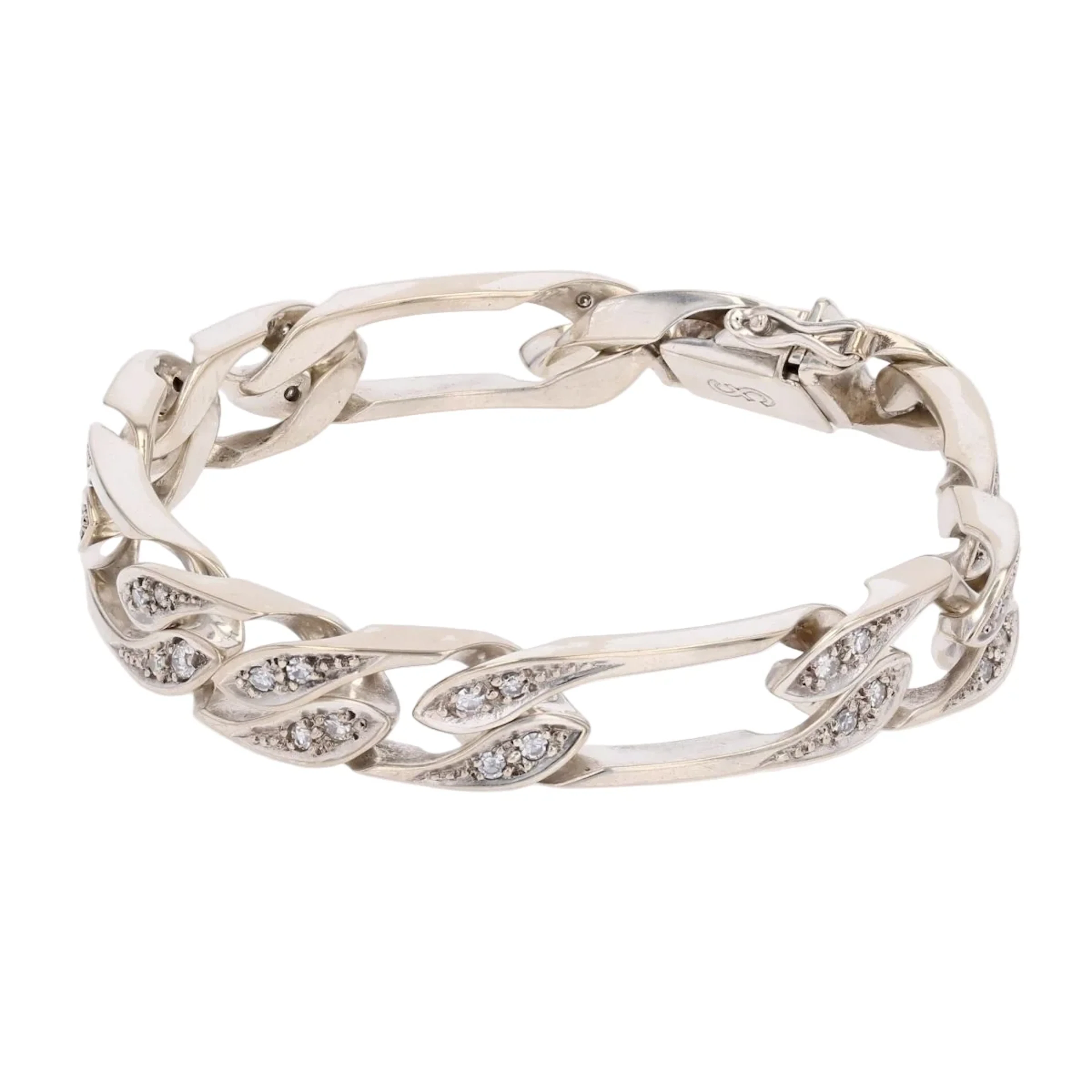 Flexible bracelet in white gold and diamonds