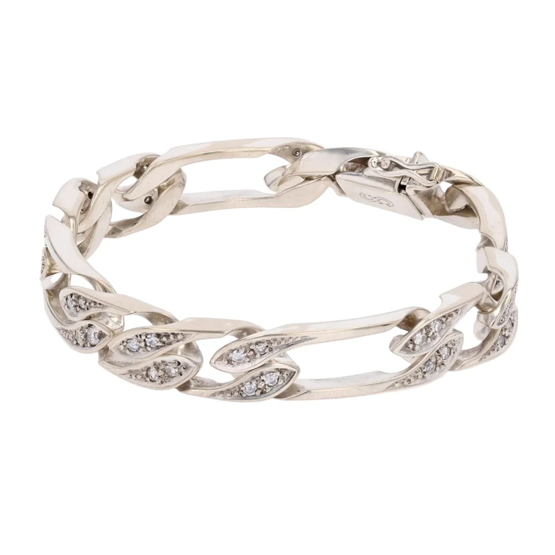Flexible bracelet in white gold and diamonds