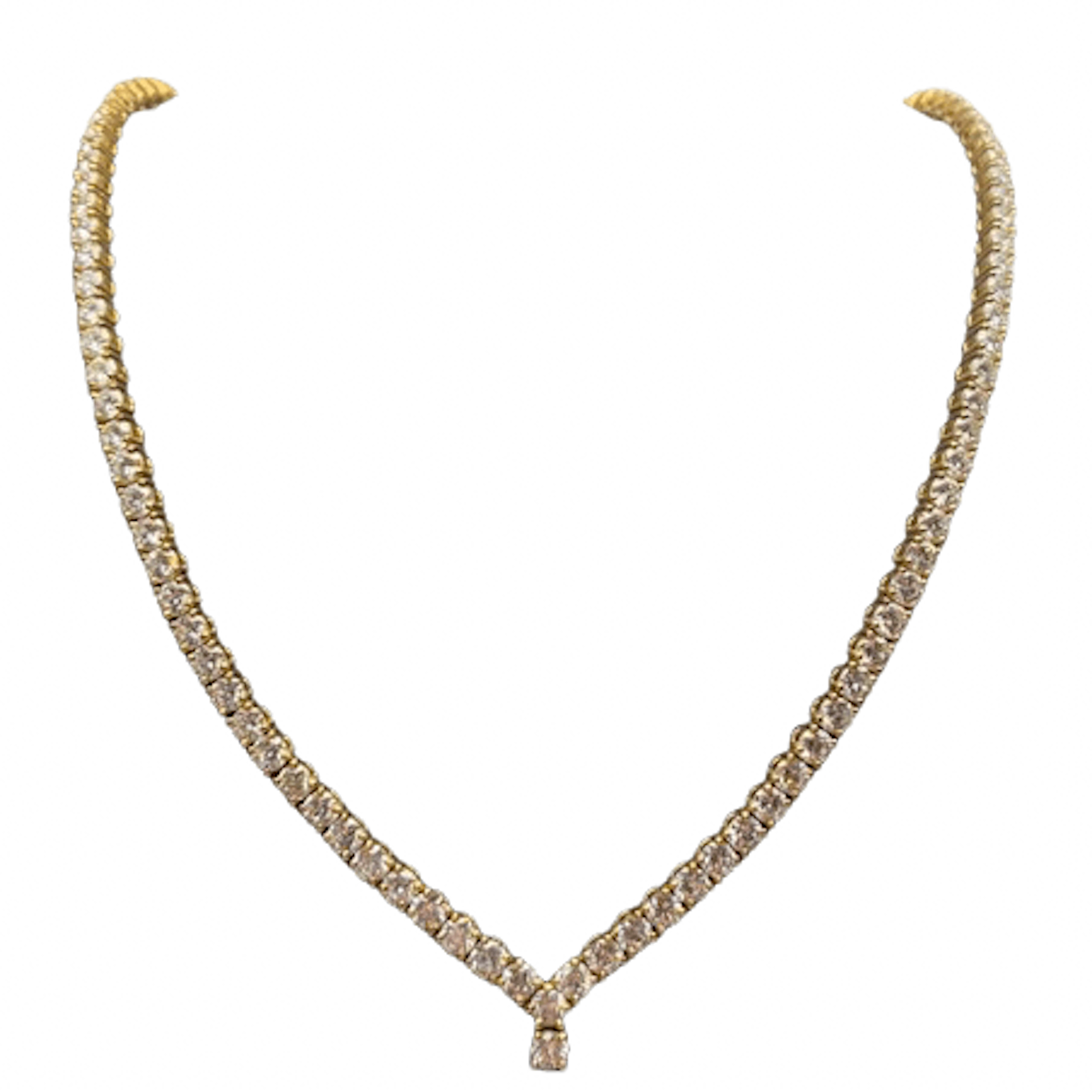 "Rivière" Necklace in Yellow Gold and Diamonds