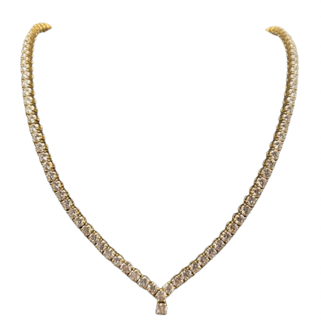 "Rivière" Necklace in Yellow Gold and Diamonds