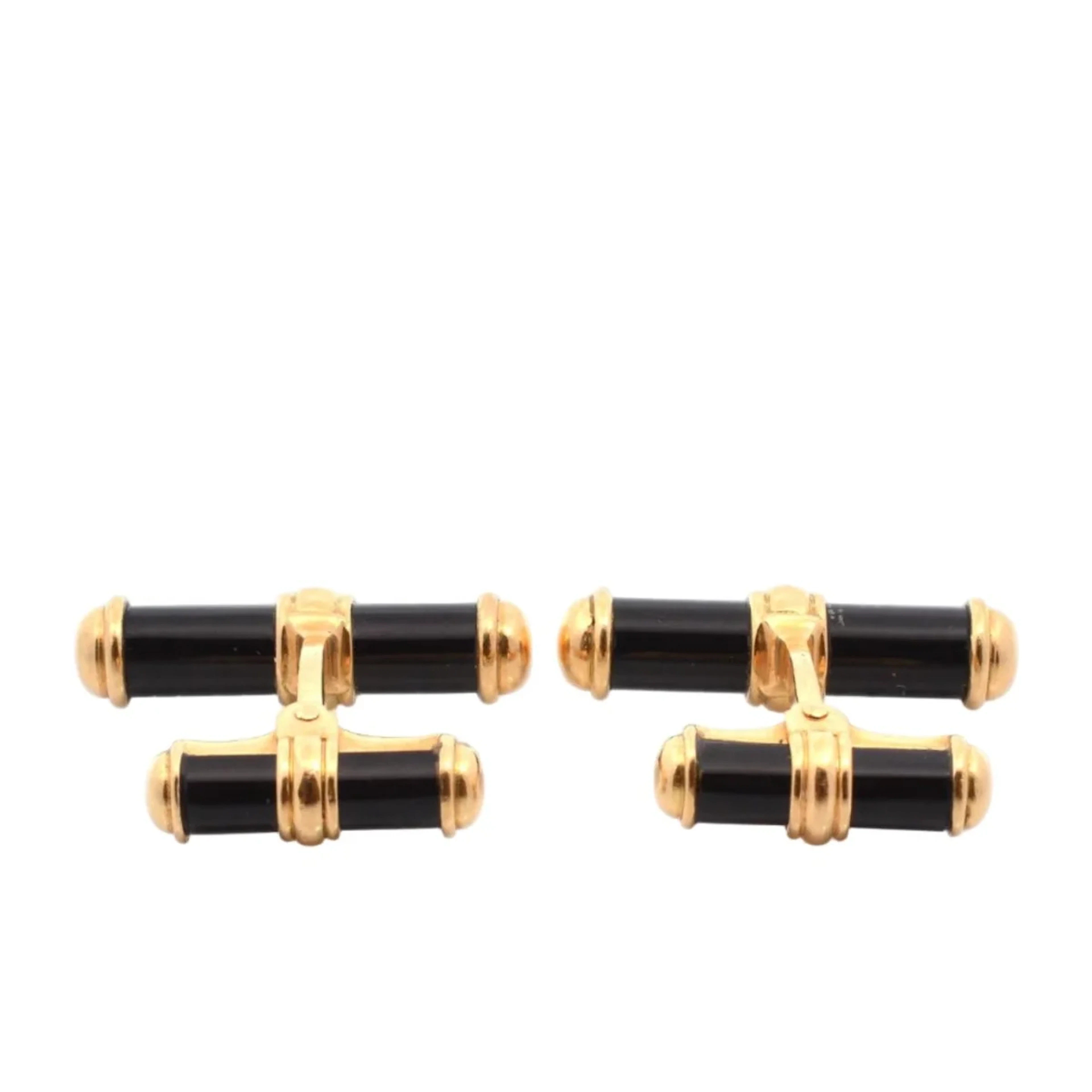 VAN CLEEF & ARPELS cufflinks in yellow gold and onyx