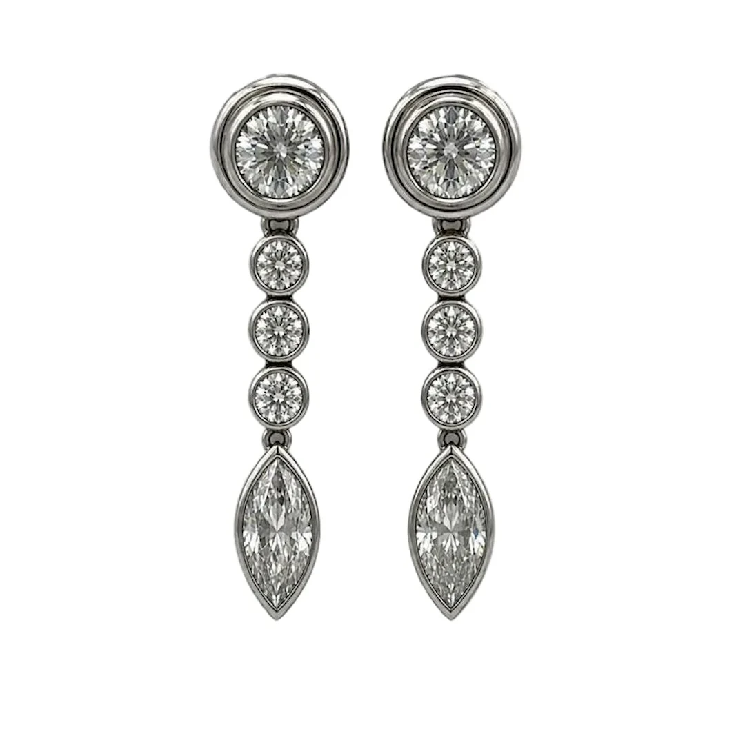 Platinum and Diamond Drop Earrings