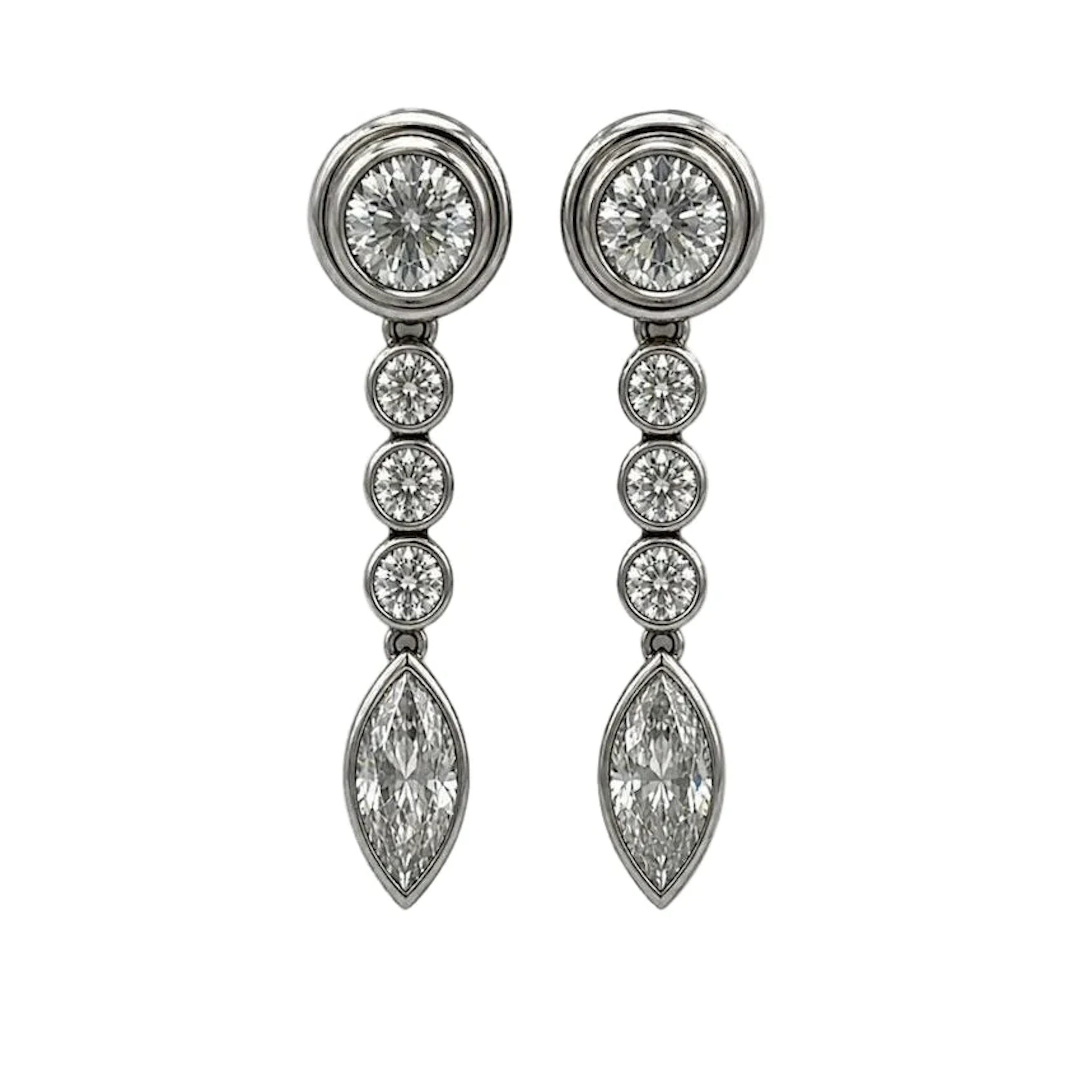 Platinum and Diamond Drop Earrings