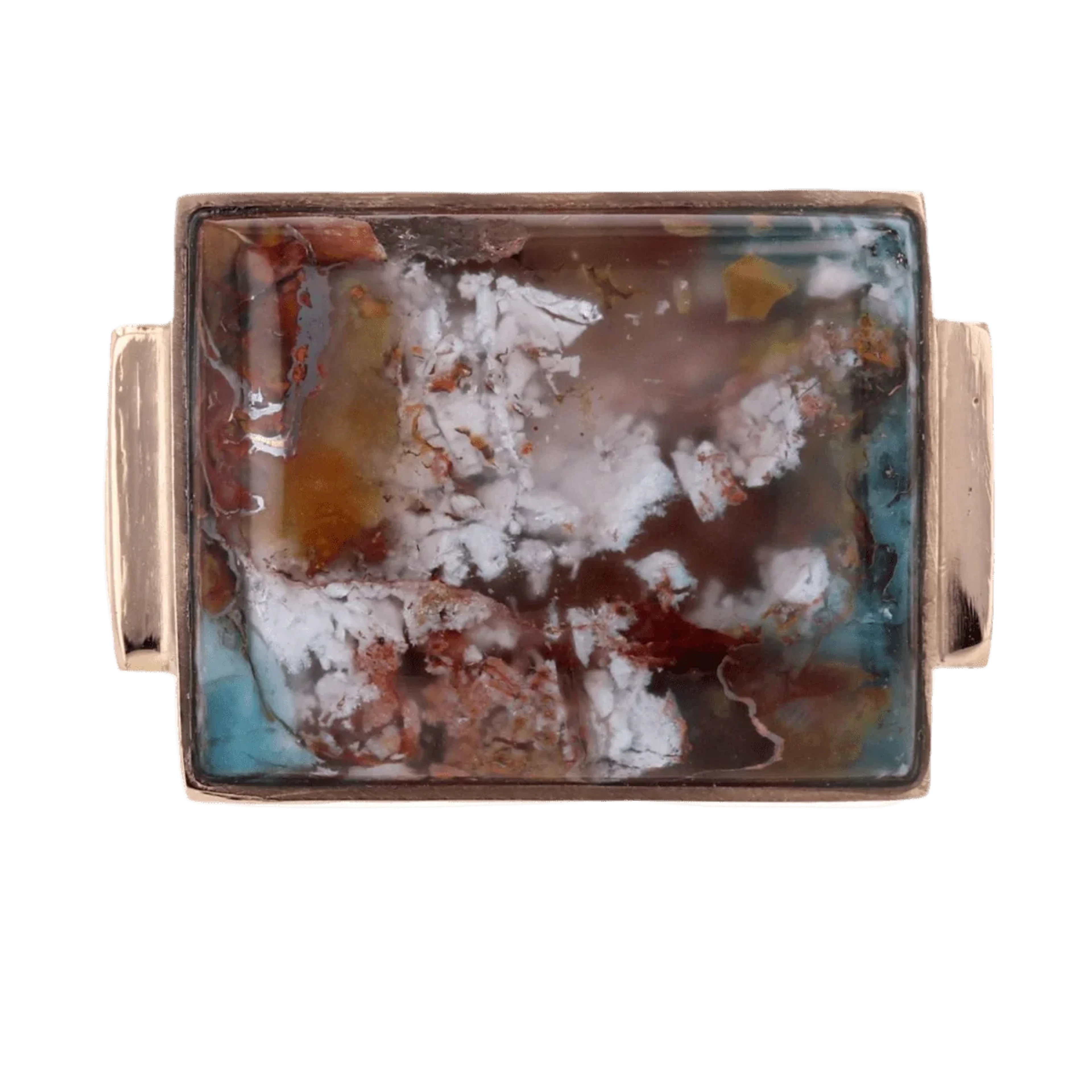 Signet ring in yellow gold and agate