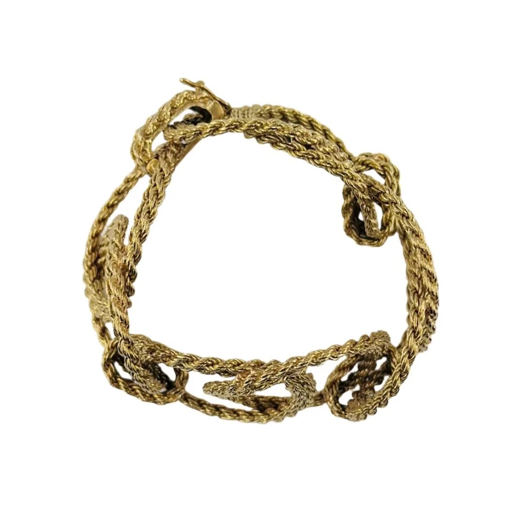 Bracelet "Twisted circles" in yellow gold