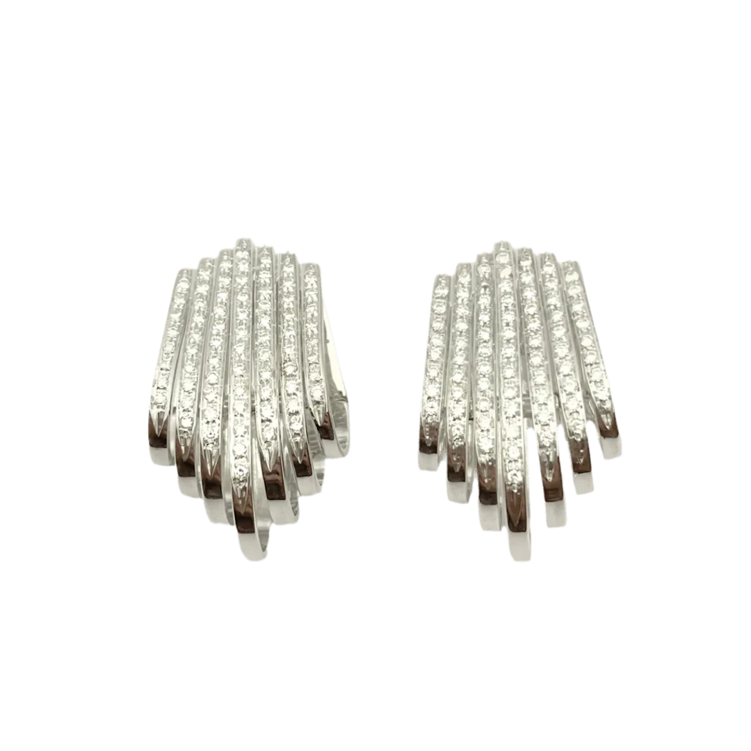 Earrings Clips in white gold and diamonds