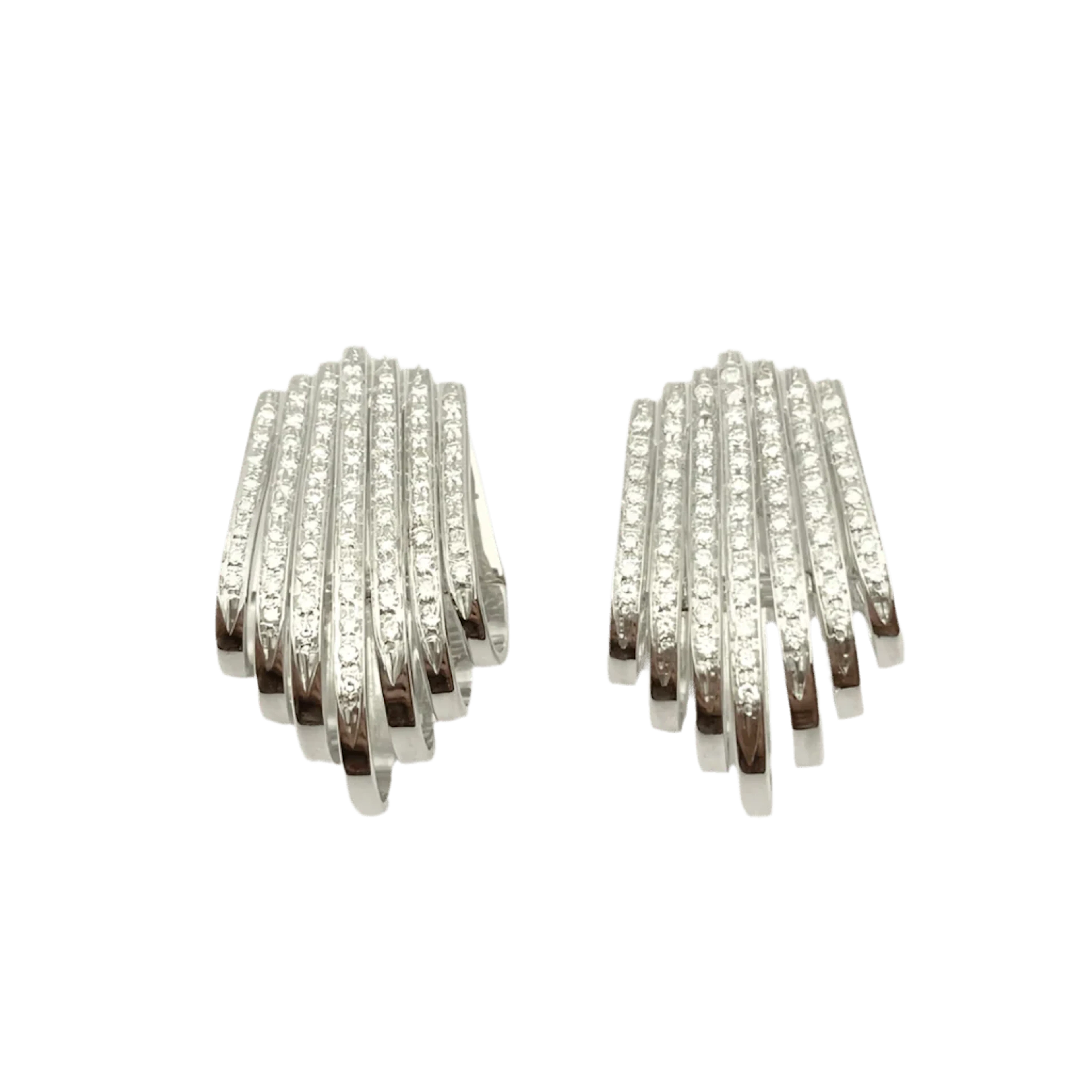 Earrings Clips in white gold and diamonds