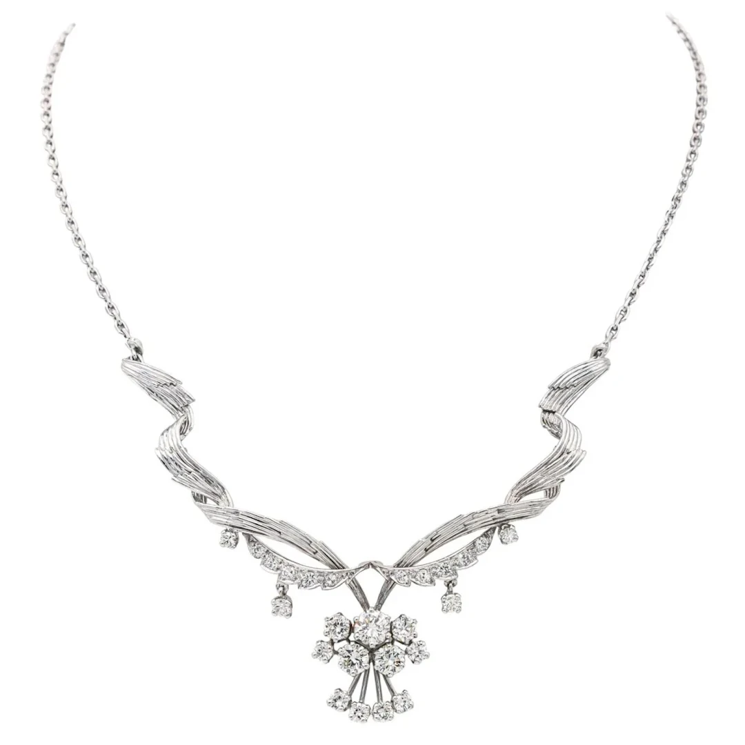 Collier Chaîne en or blanc et diamants